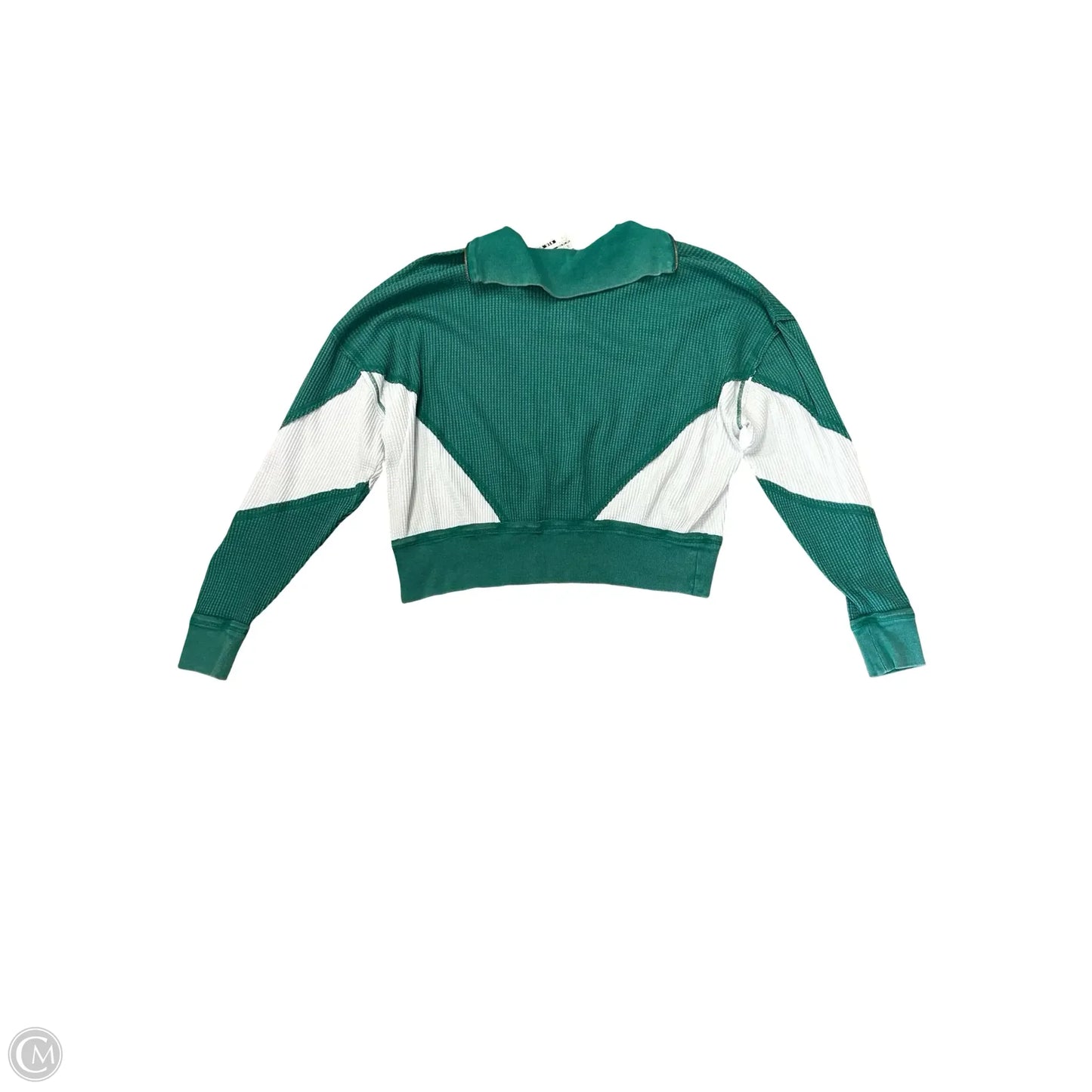 Top Long Sleeve By We The Free In Green & White, Size: S