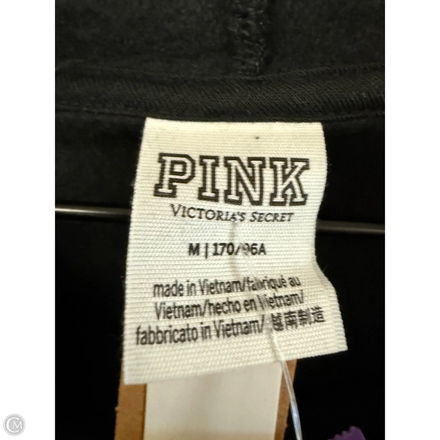 Sweatshirt Hoodie By Pink In Black, Size: M