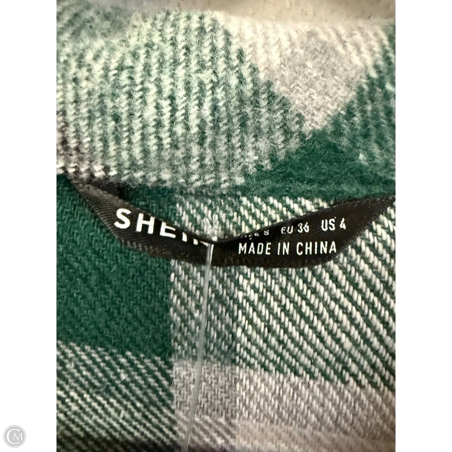 Jacket Shirt By Shein In Green, Size: S