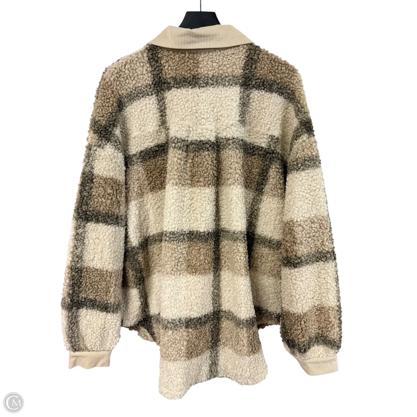 Jacket Faux Fur & Sherpa By Davi & Dani In Cream & Tan, Size: L