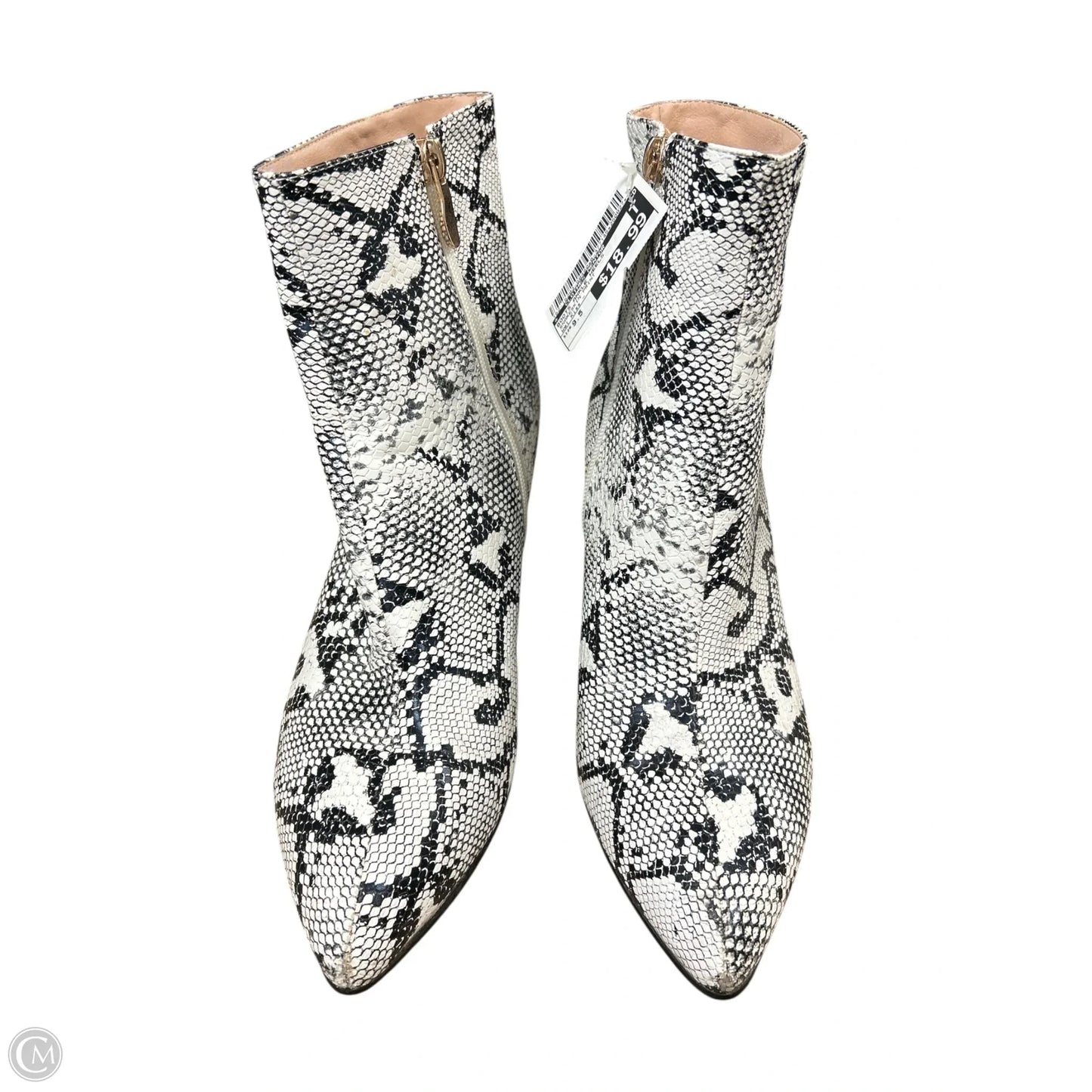 Boots Ankle Heels By Clothes Mentor In Snakeskin Print, Size: 9.5