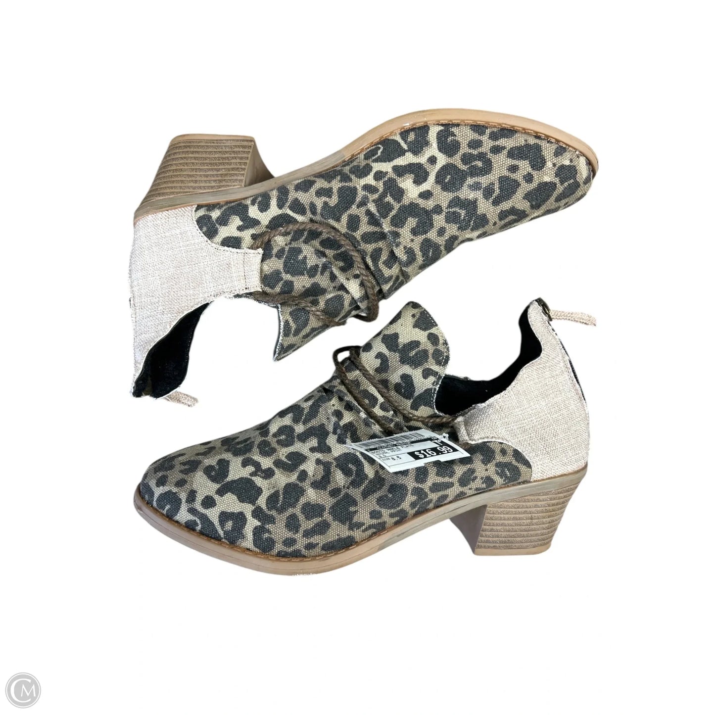Boots Ankle Flats By Clothes Mentor In Animal Print, Size: 8.5