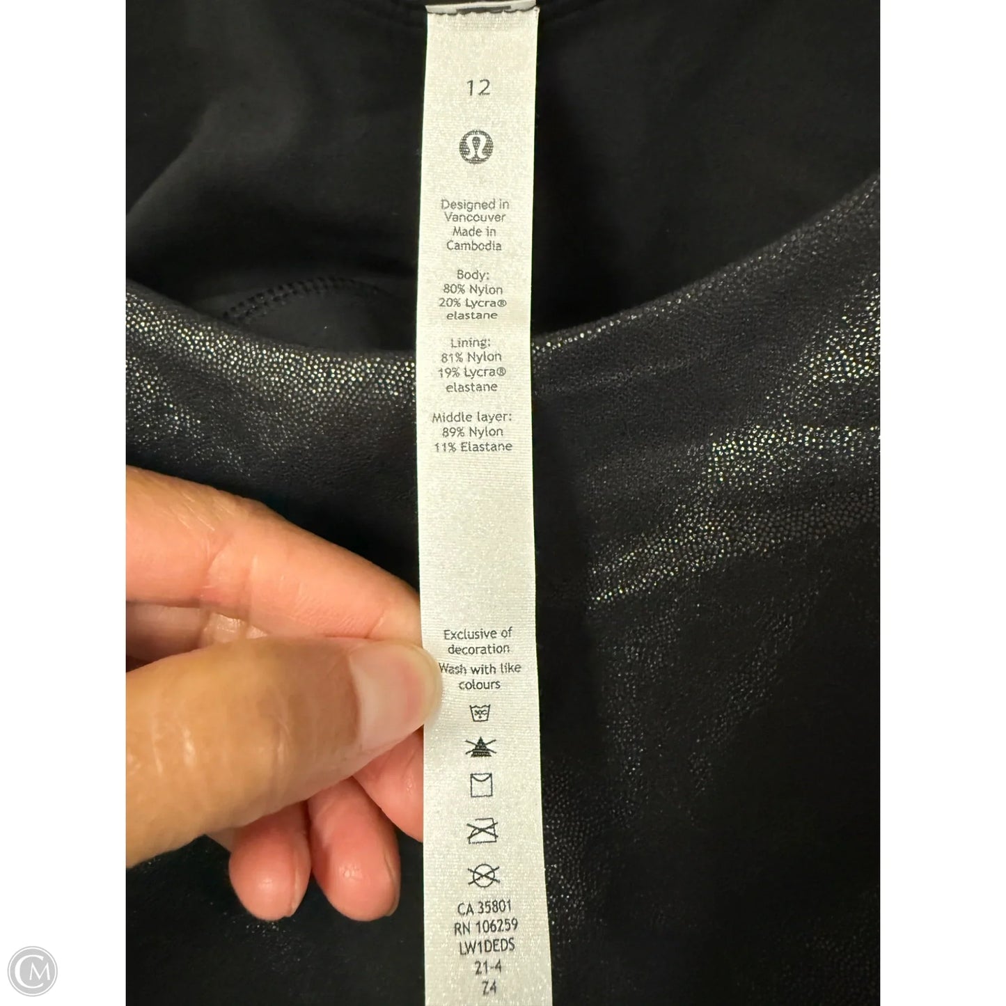 Athletic Tank Top By Lululemon In Black, Size: 12