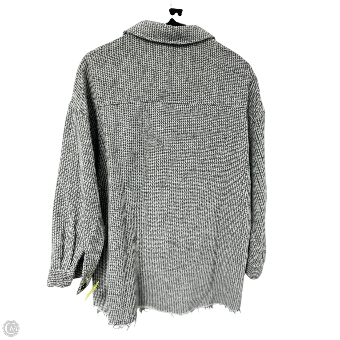Jacket Shirt By Clothes Mentor In Grey, Size: L