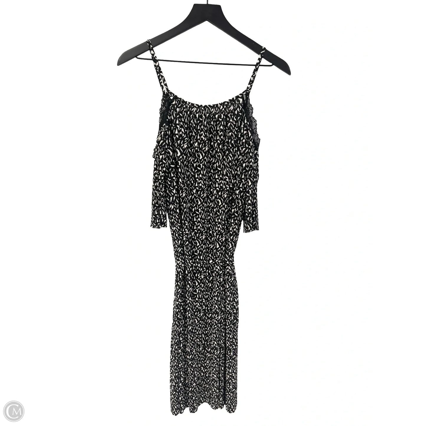 Dress Casual Midi By Top Shop In Black & White, Size: 8
