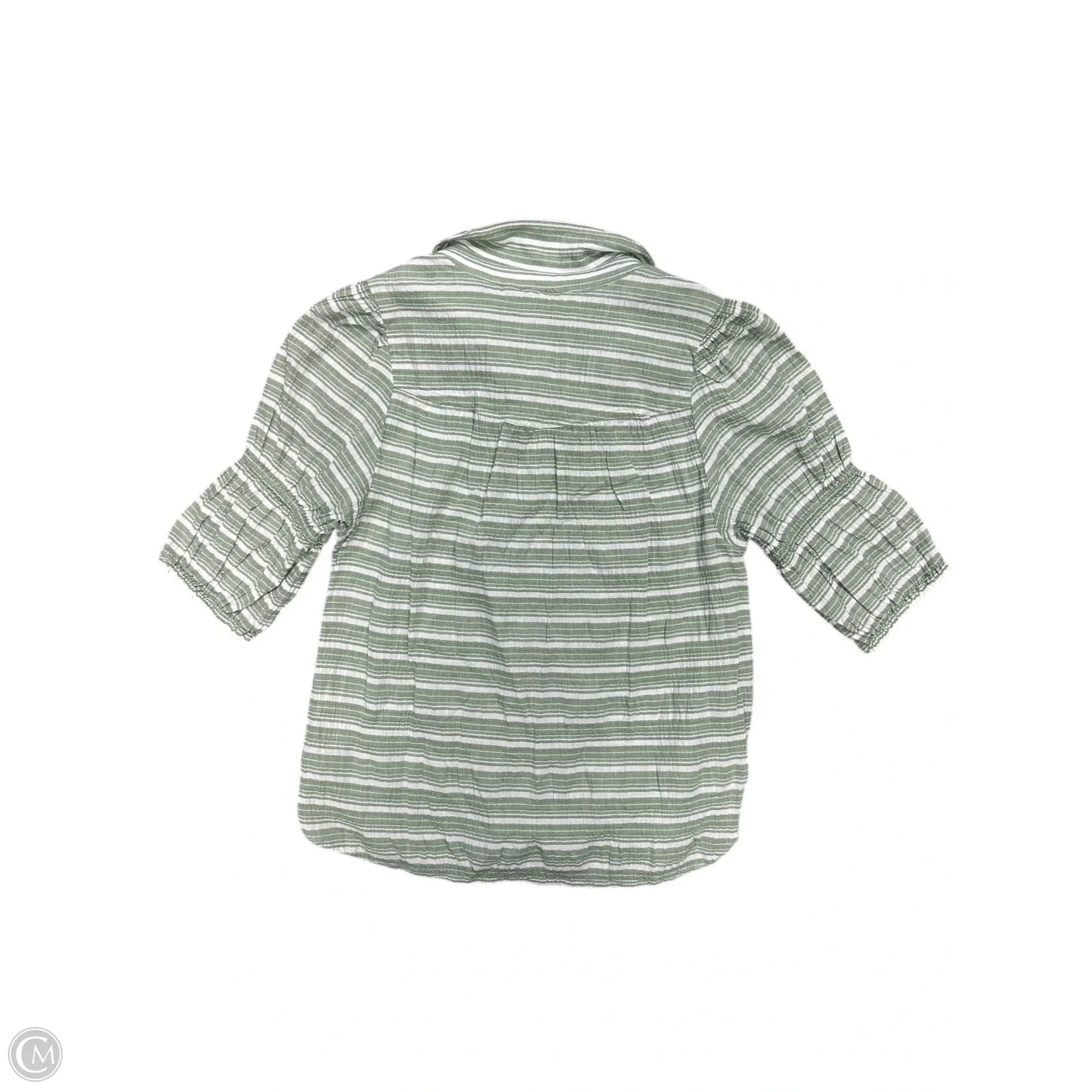 Top 3/4 Sleeve By Pilcro In Green & White, Size: M