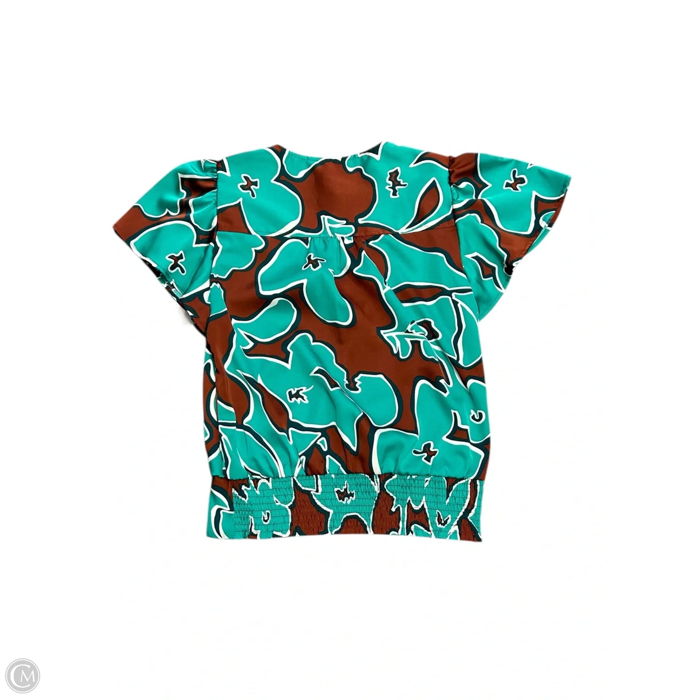 Top Short Sleeve By Nine West Apparel In Brown & Green, Size: Xs