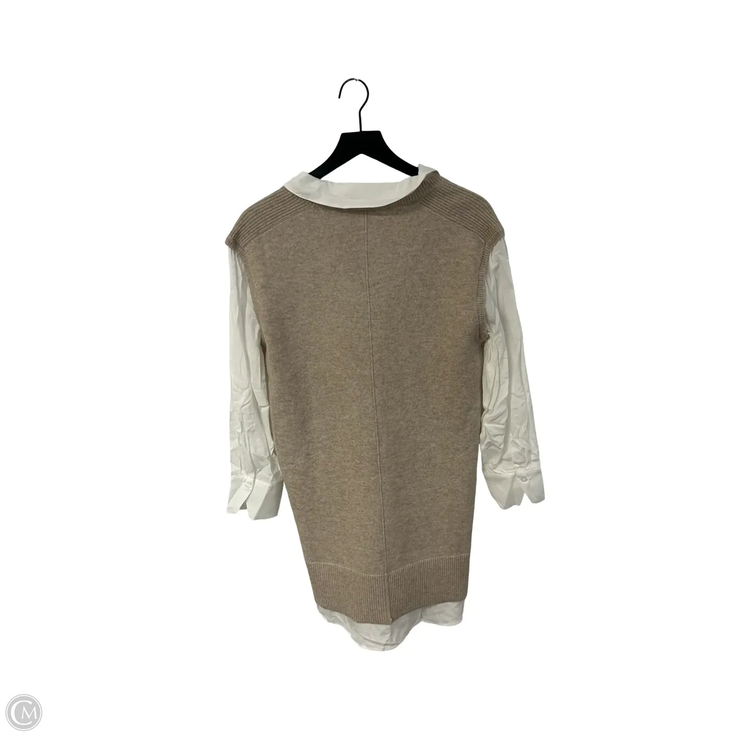 Dress Casual Short By Skies Are Blue In Tan & White, Size: S