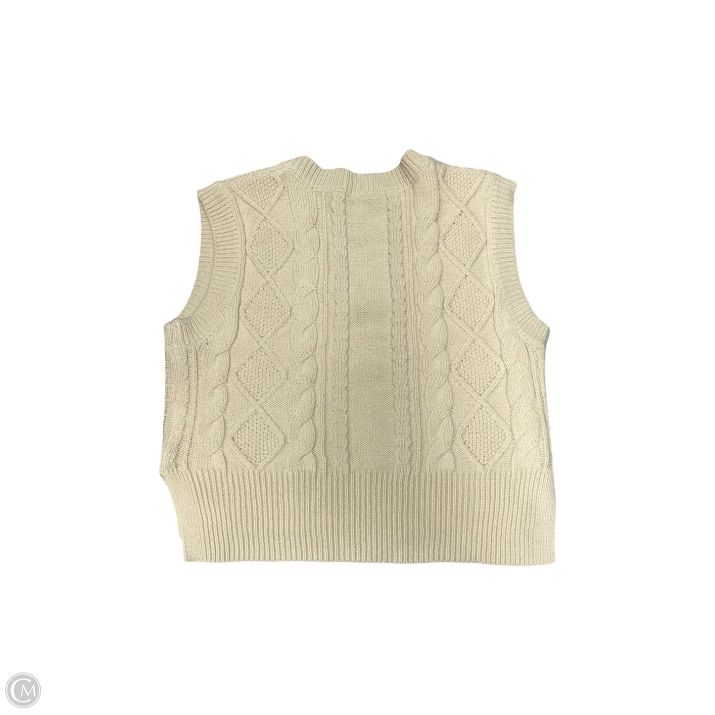 Vest Sweater By Clothes Mentor In Ivory, Size: Xs