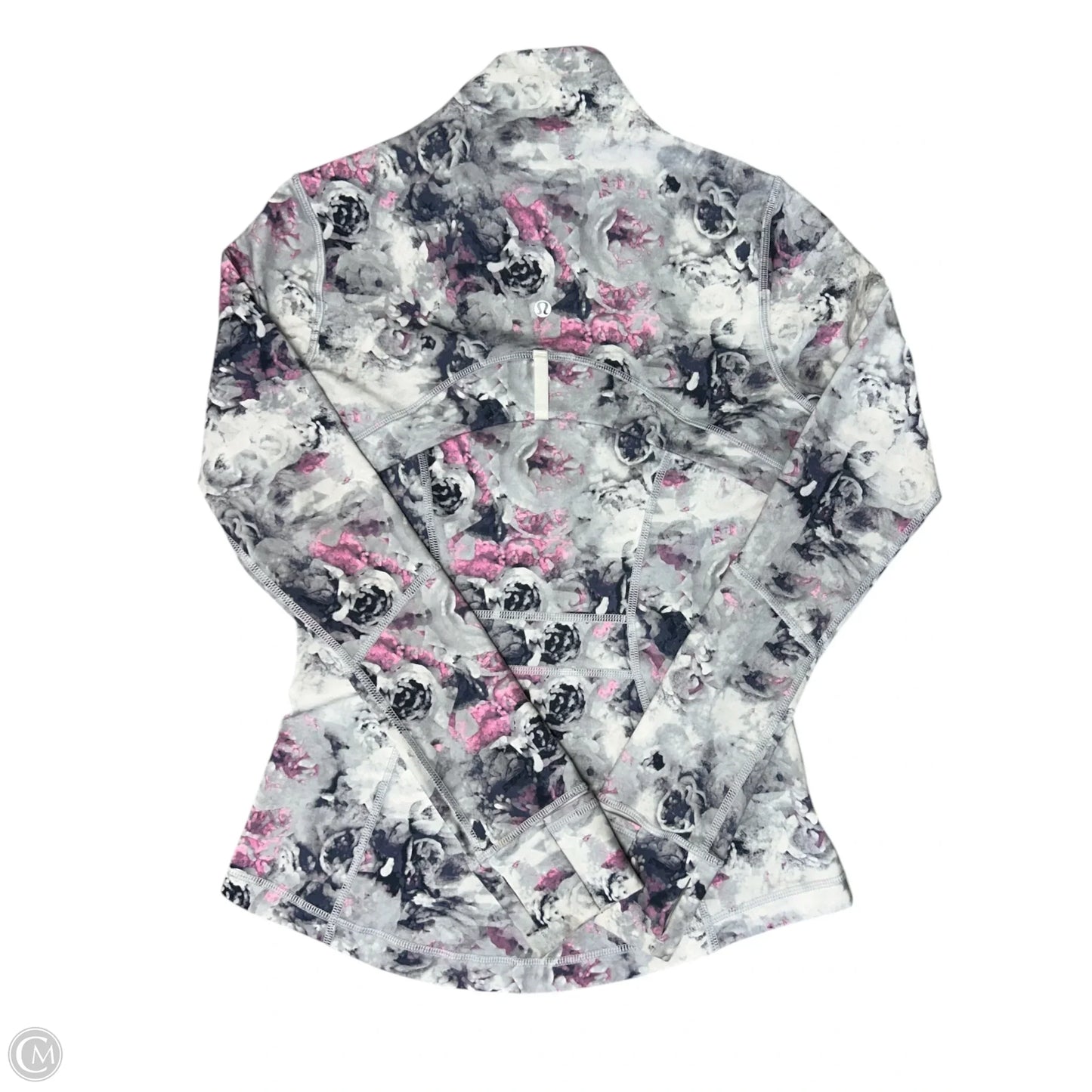 Athletic Top Long Sleeve Collar By Lululemon In Floral Print, Size: 6