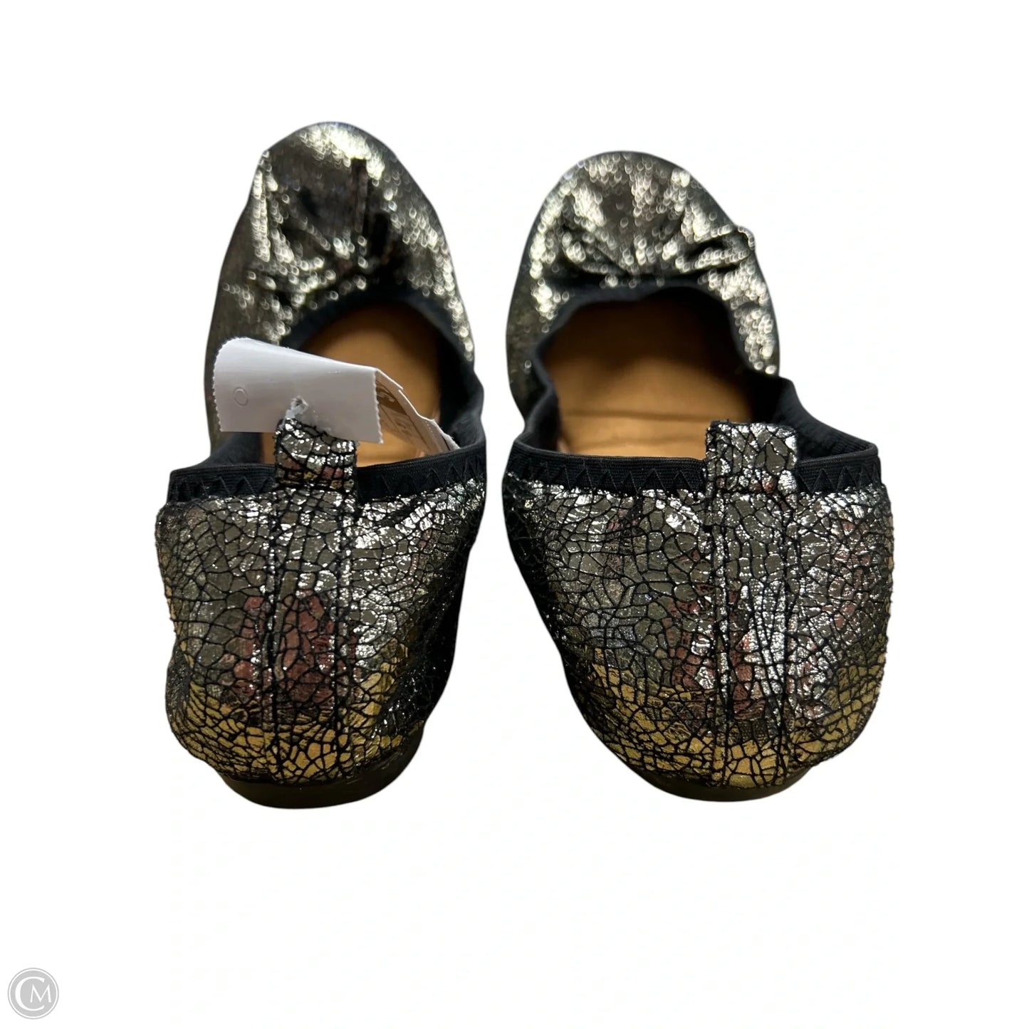 Shoes Flats By Bernie Mev In Black & Gold, Size: 9.5