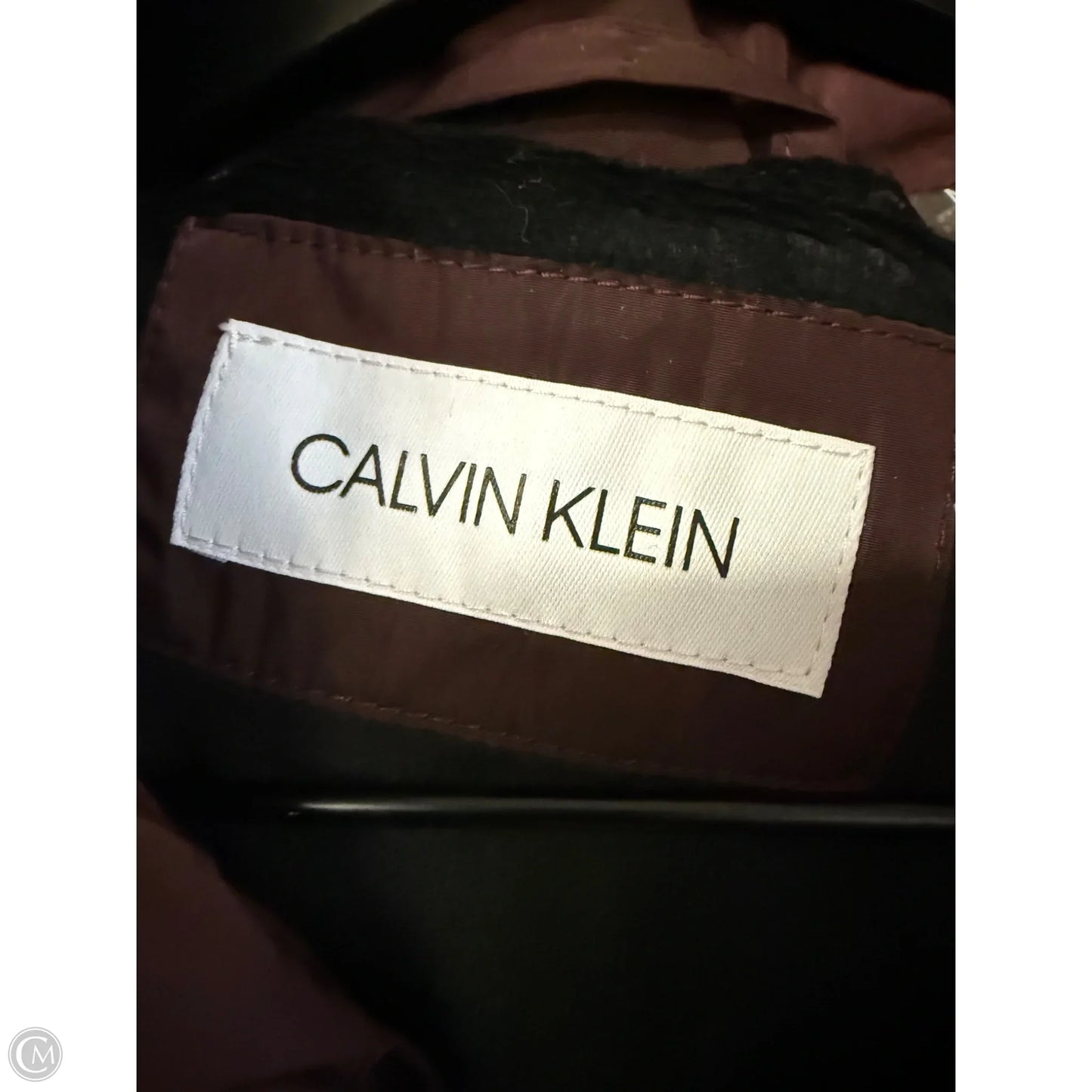 Coat Puffer & Quilted By Calvin Klein In Maroon, Size: M