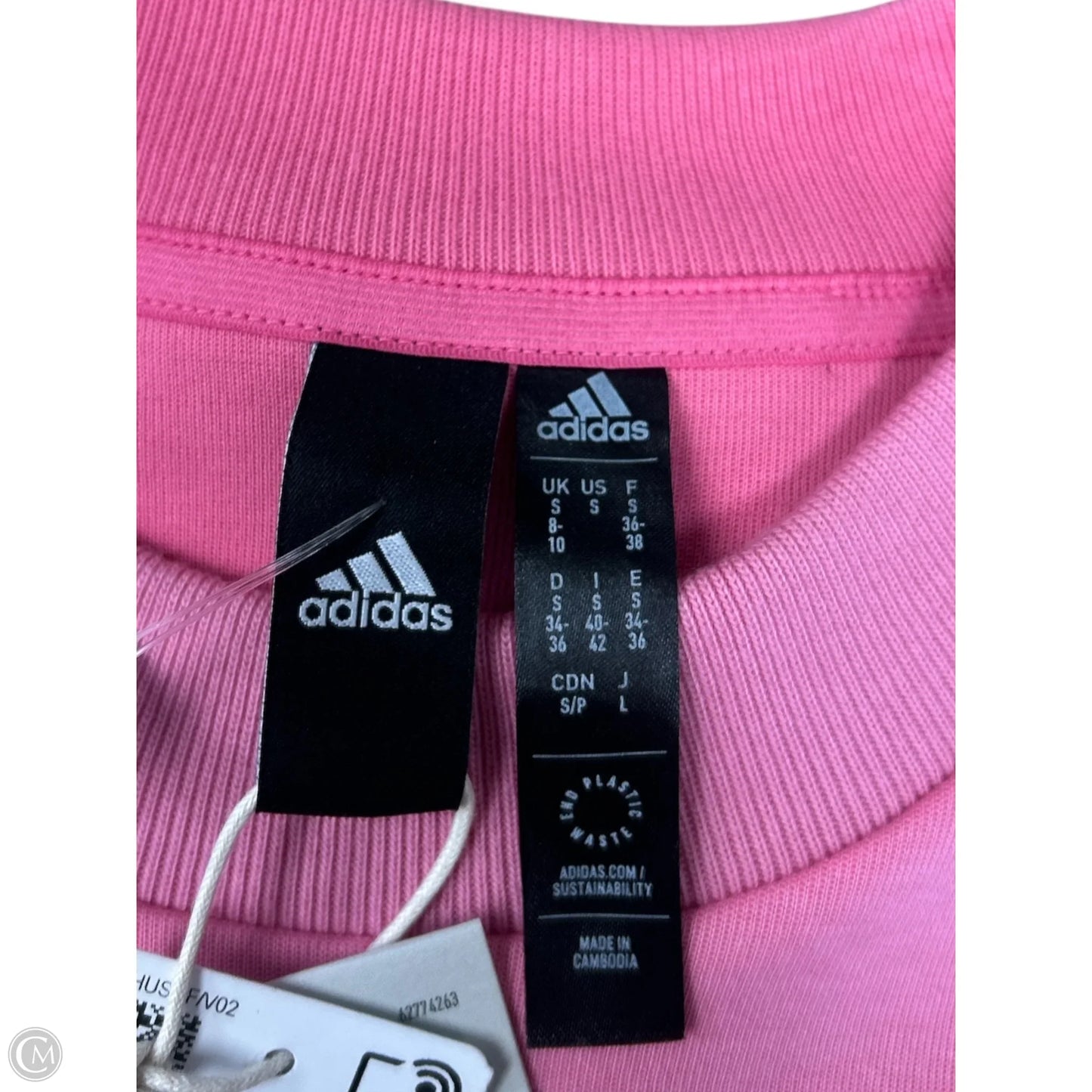 Sweatshirt Crewneck By Adidas In Pink, Size: S