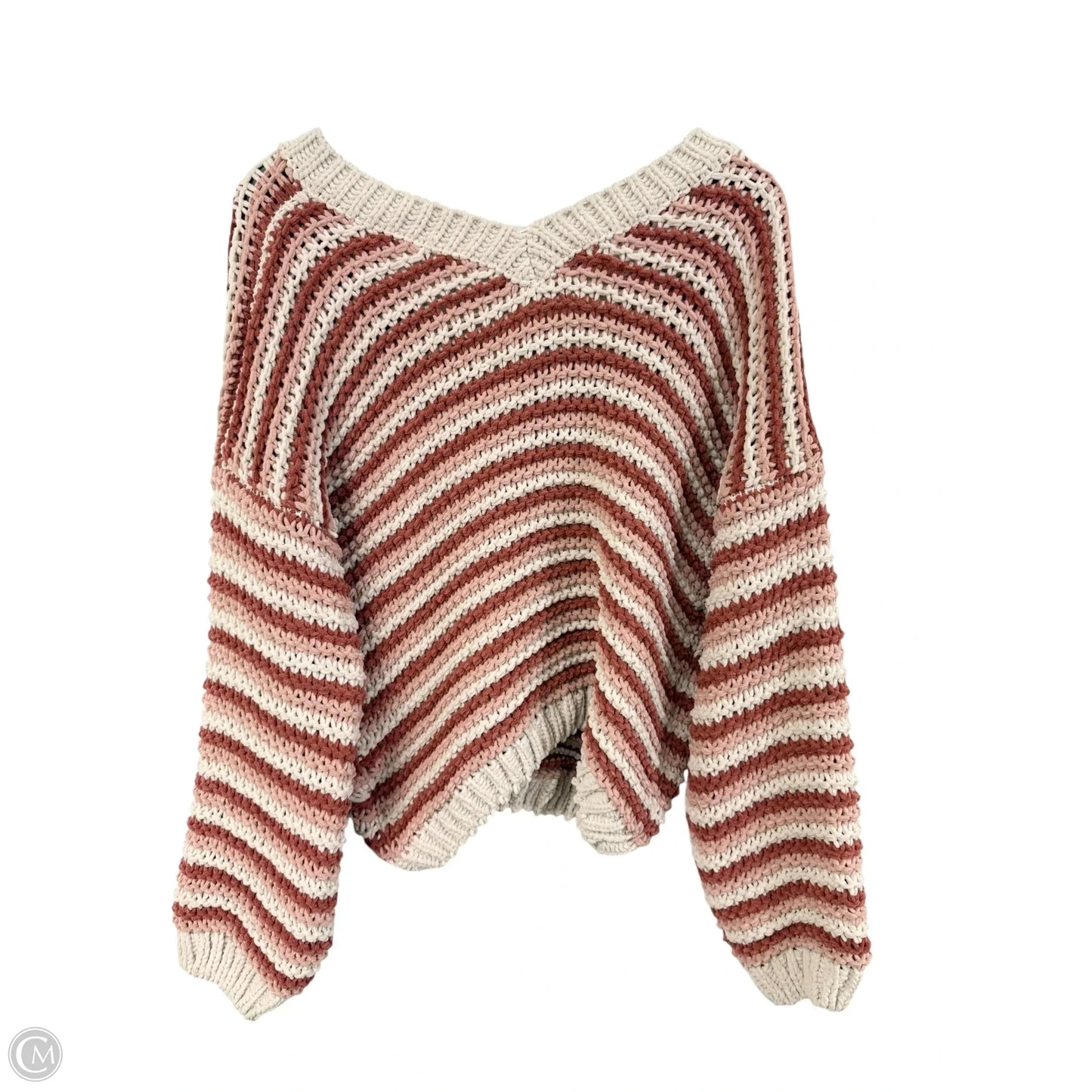 Sweater By Pol In Cream & Pink, Size: S