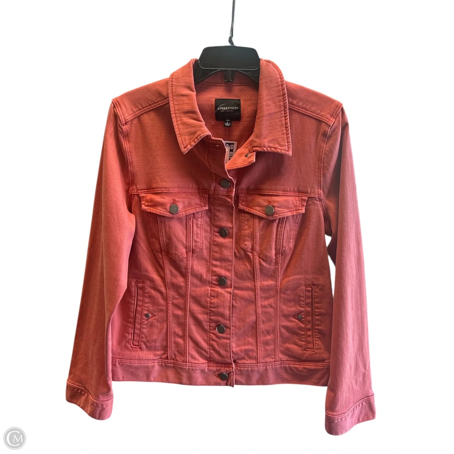 Jacket Denim By Liverpool In Pink Denim, Size: L