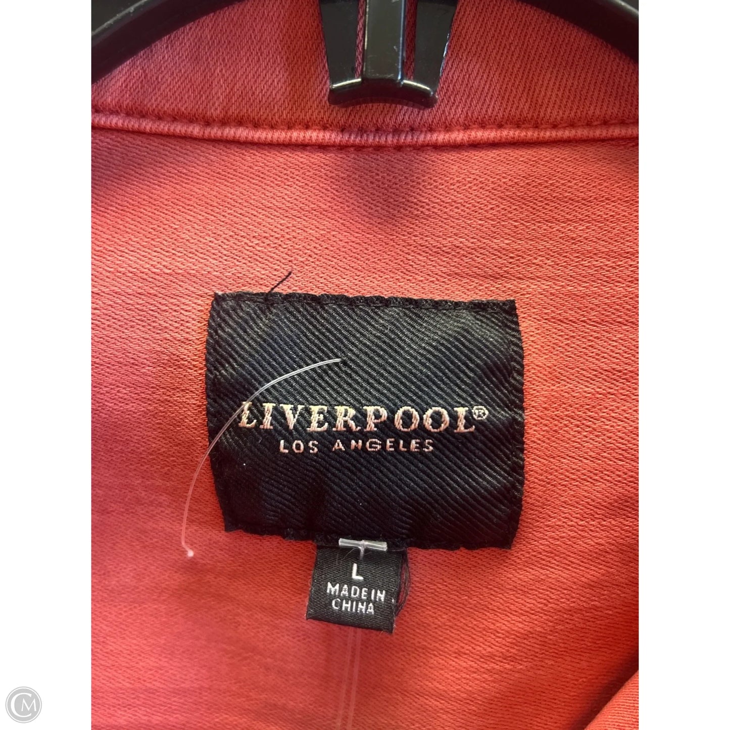 Jacket Denim By Liverpool In Pink Denim, Size: L