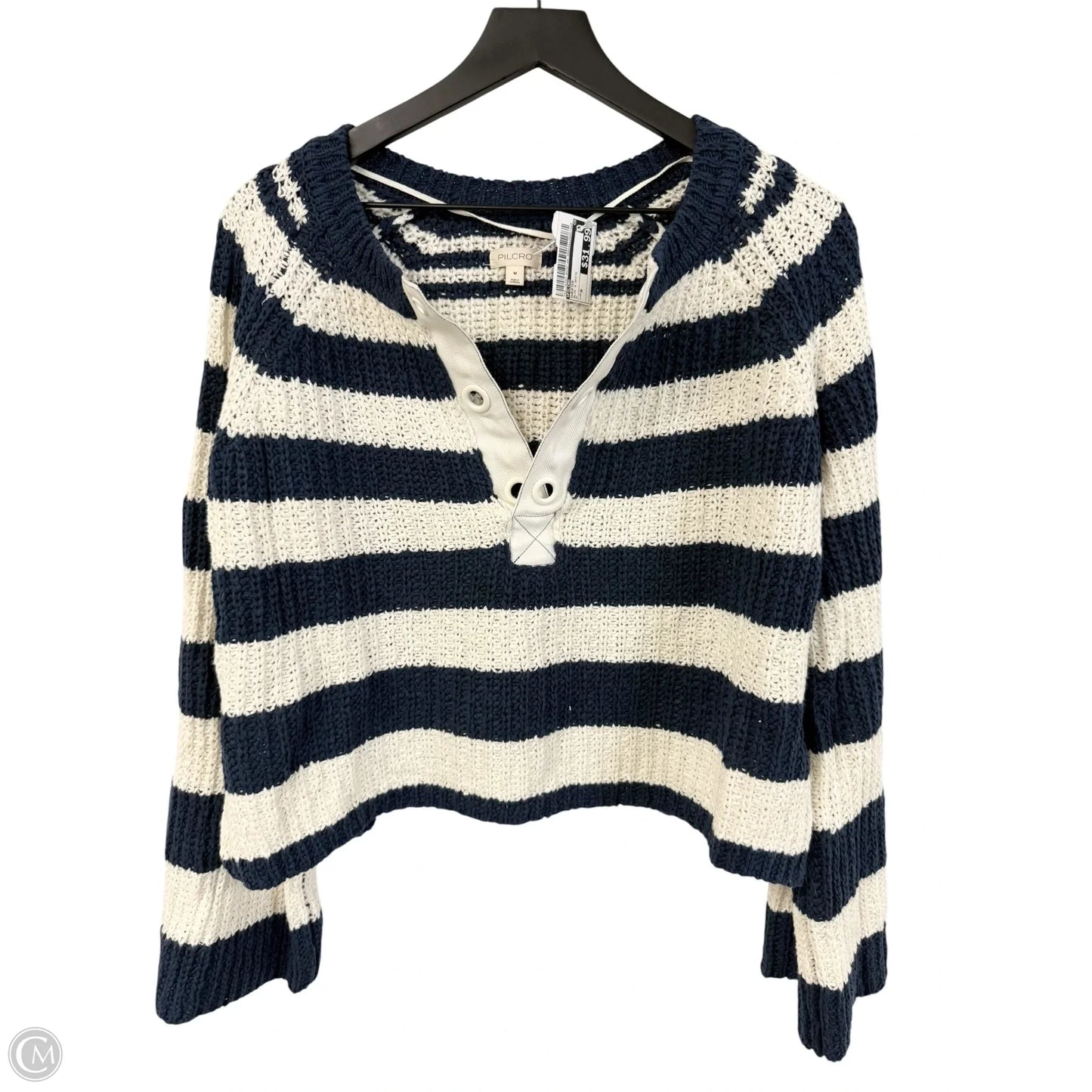 Sweater By Pilcro In Blue & White, Size: M