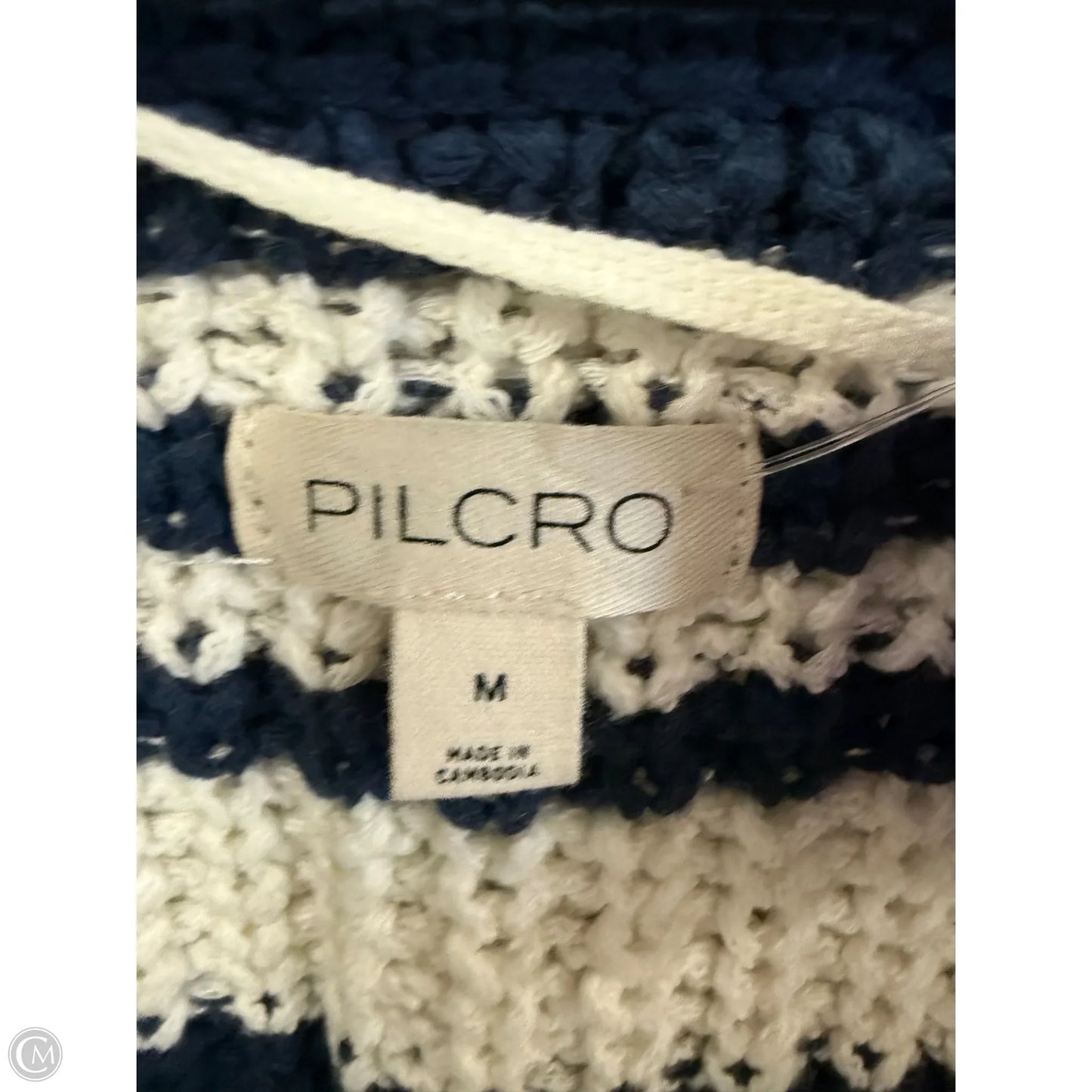 Sweater By Pilcro In Blue & White, Size: M