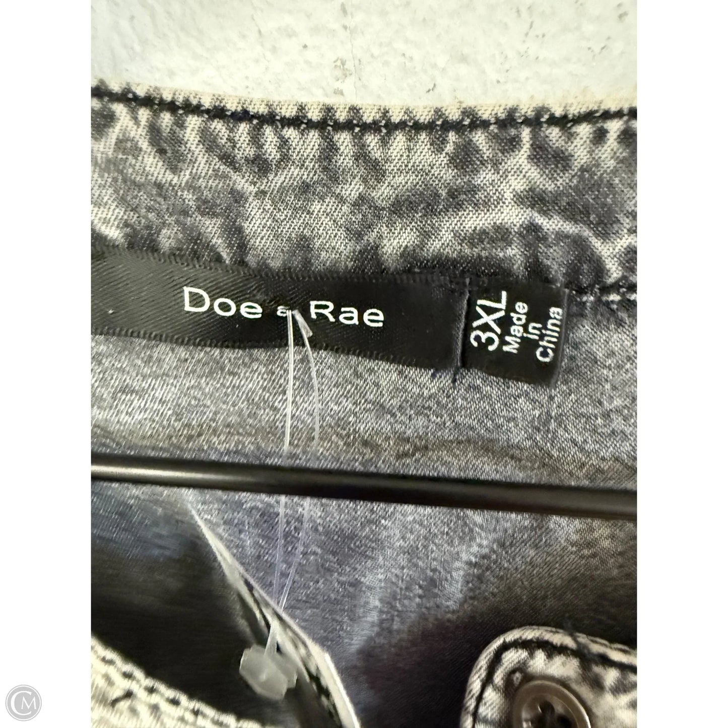 Blouse 3/4 Sleeve By Doe & Rae In Grey, Size: 3x