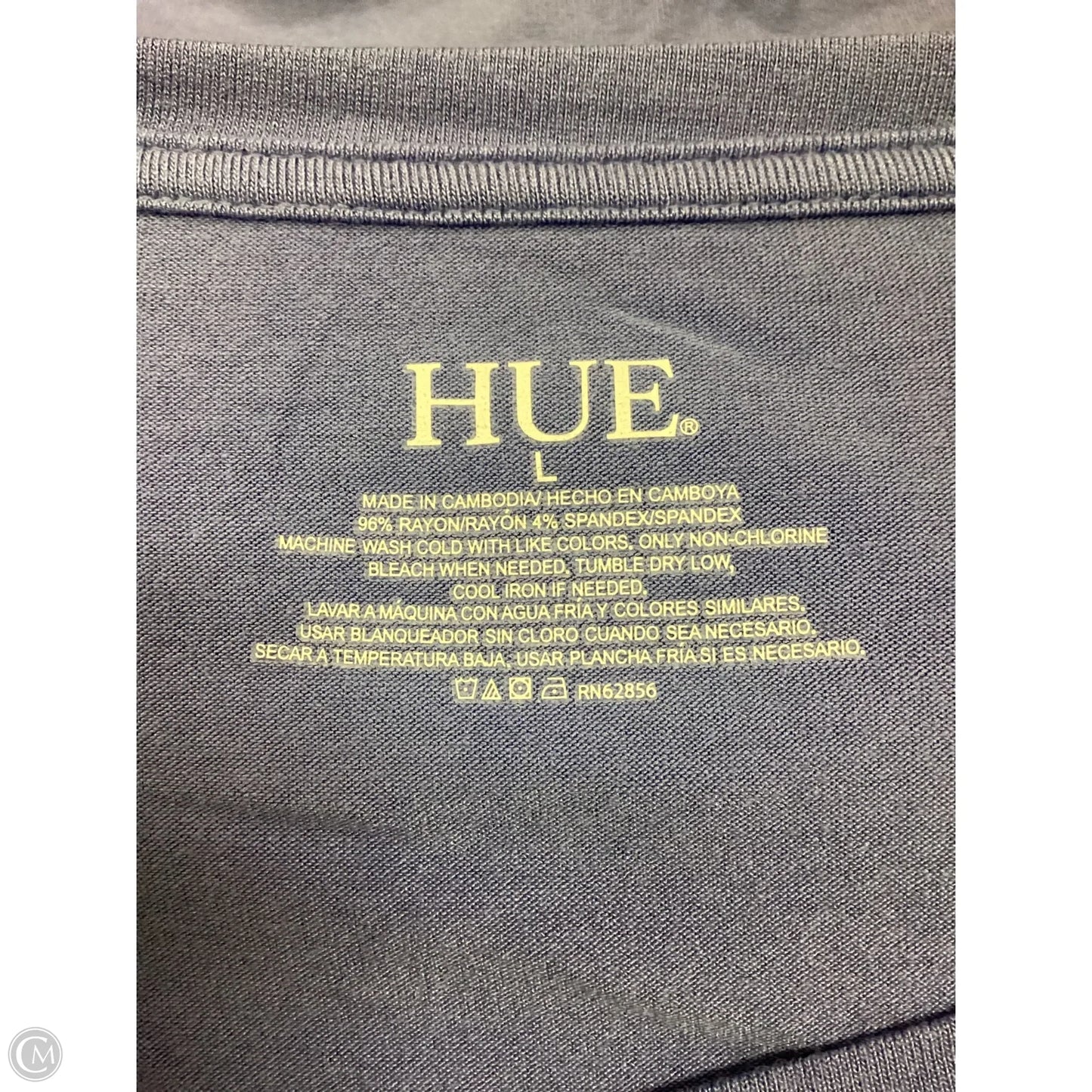 Top Short Sleeve Basic By Hue In Blue, Size: L