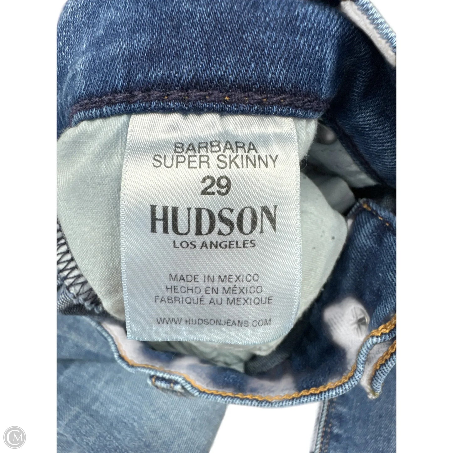 Jeans Straight By Hudson In Blue Denim, Size: 8