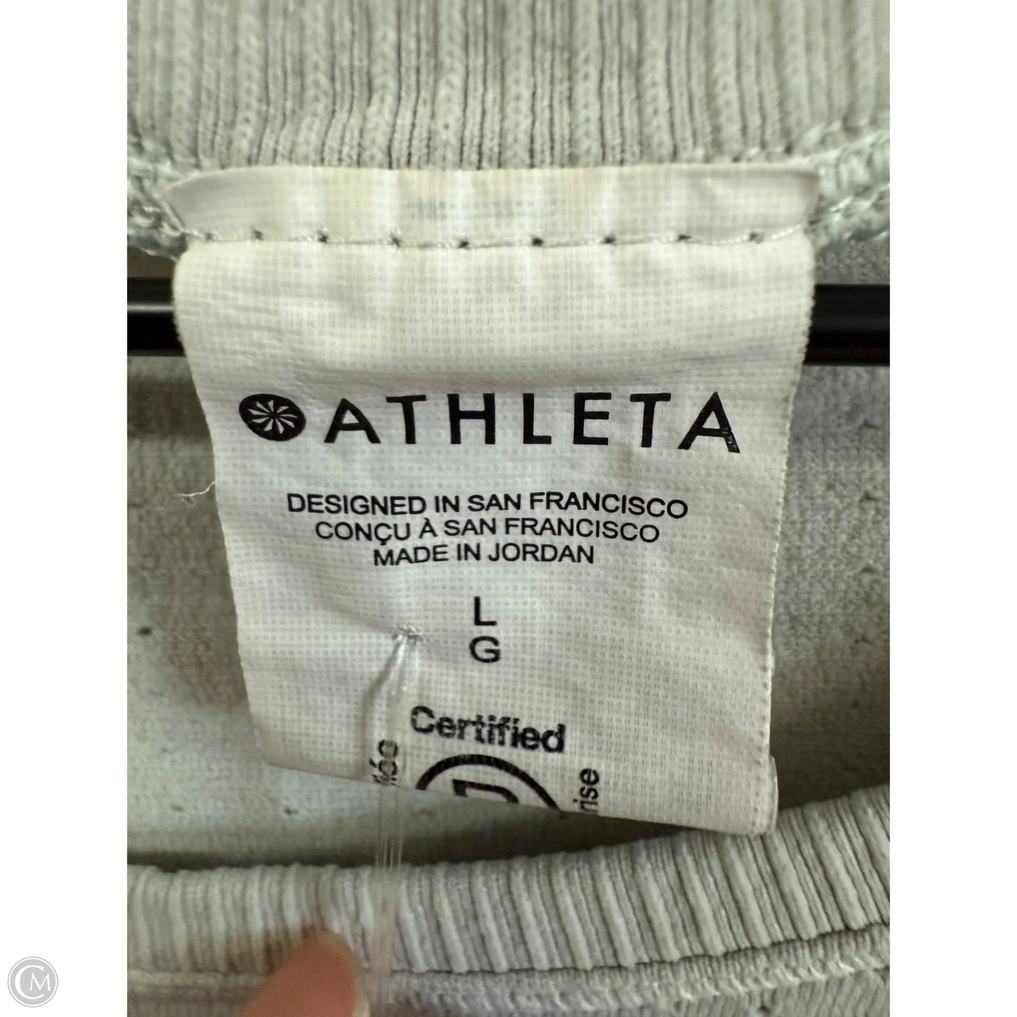 Athletic Top Long Sleeve Crewneck By Athleta In Grey, Size: L