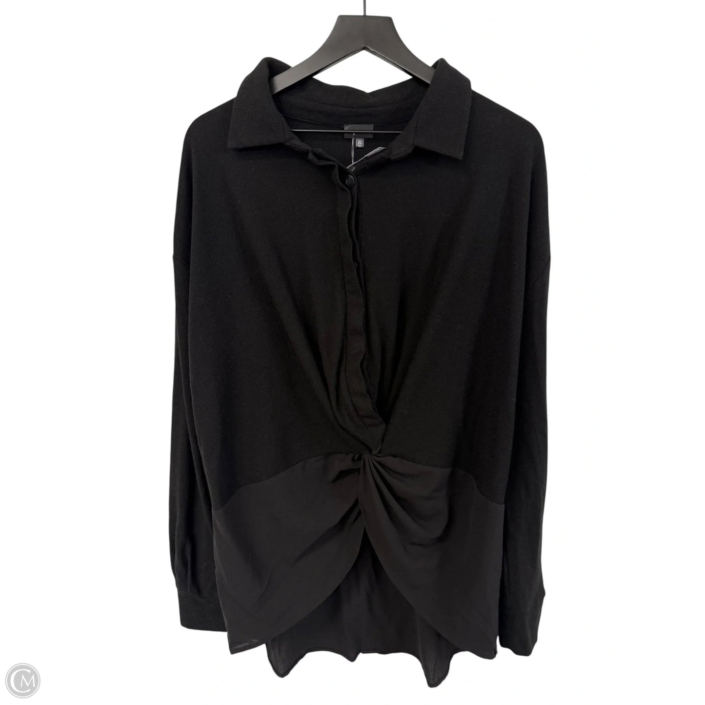 Blouse Long Sleeve By Buckle Black In Black, Size: Xl