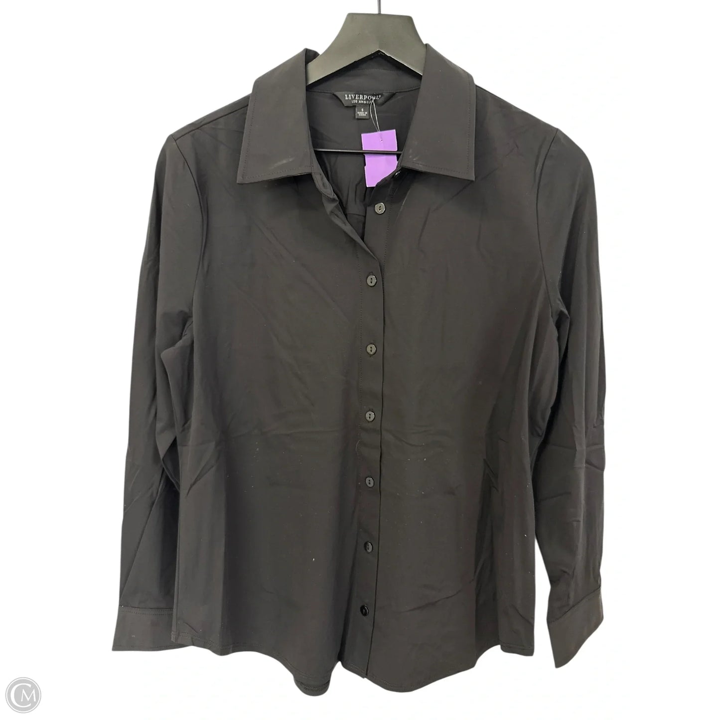 Blouse Long Sleeve By Liverpool In Black, Size: S