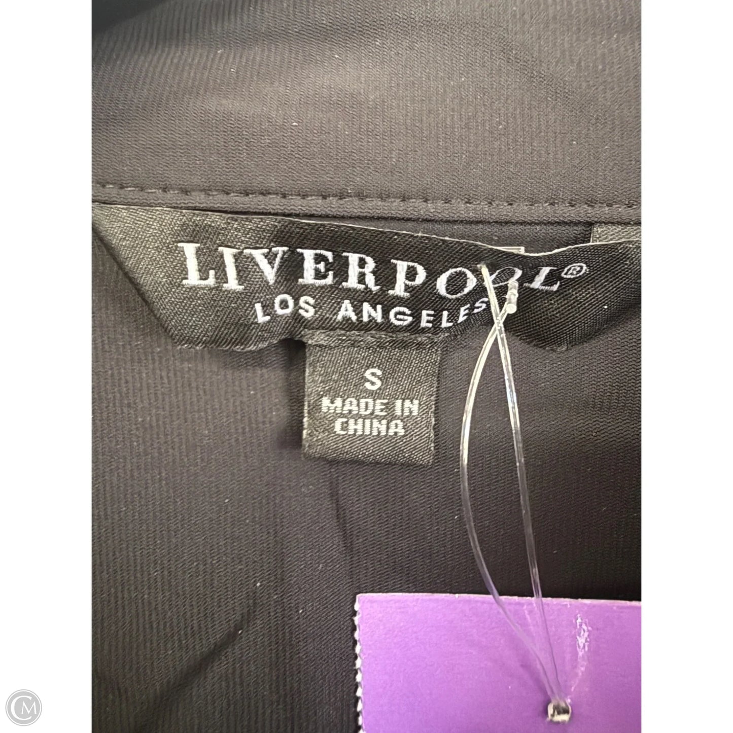 Blouse Long Sleeve By Liverpool In Black, Size: S