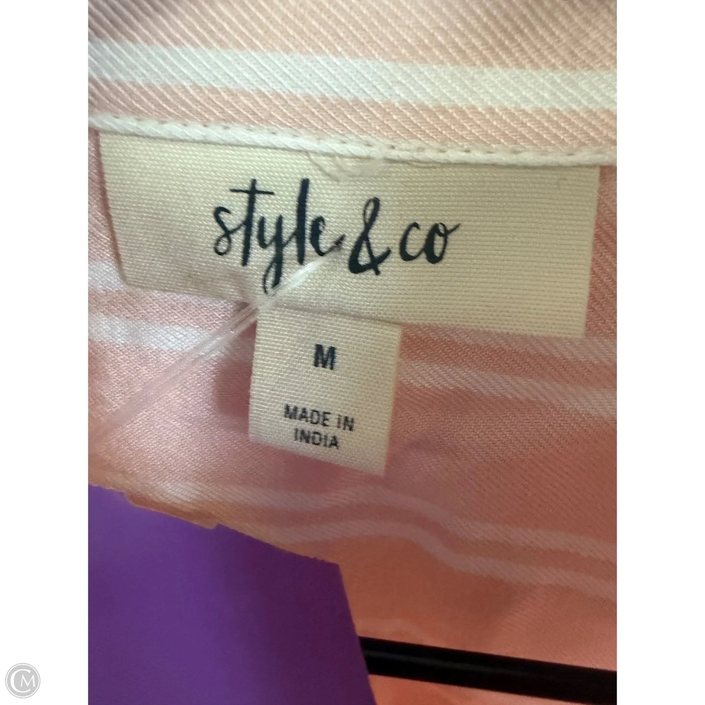 Blouse Long Sleeve By Style And Co Collection Women In Pink, Size: M