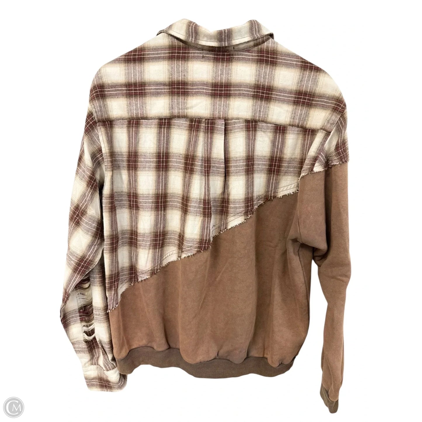 Blouse Long Sleeve By Cmc In Red & Tan, Size: M