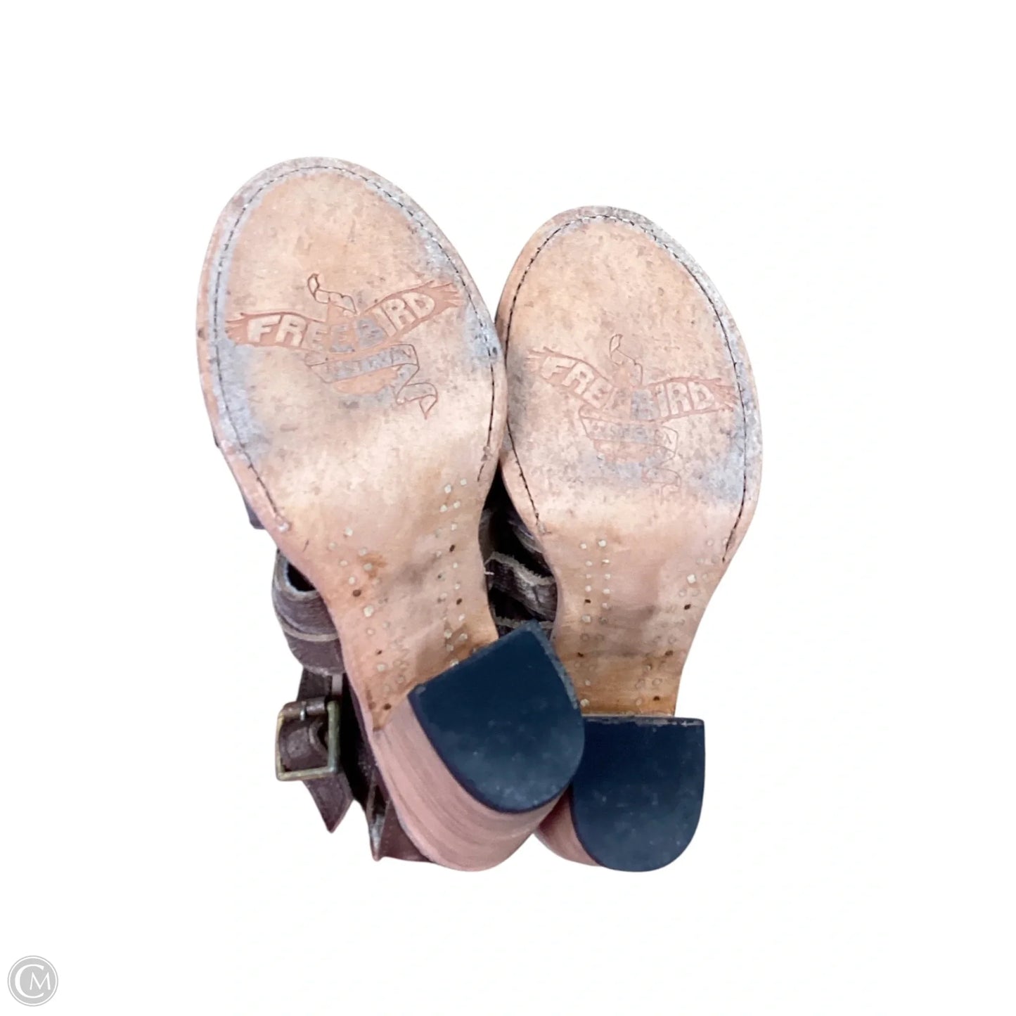 Sandals Heels Block By Freebird In Brown, Size: 7