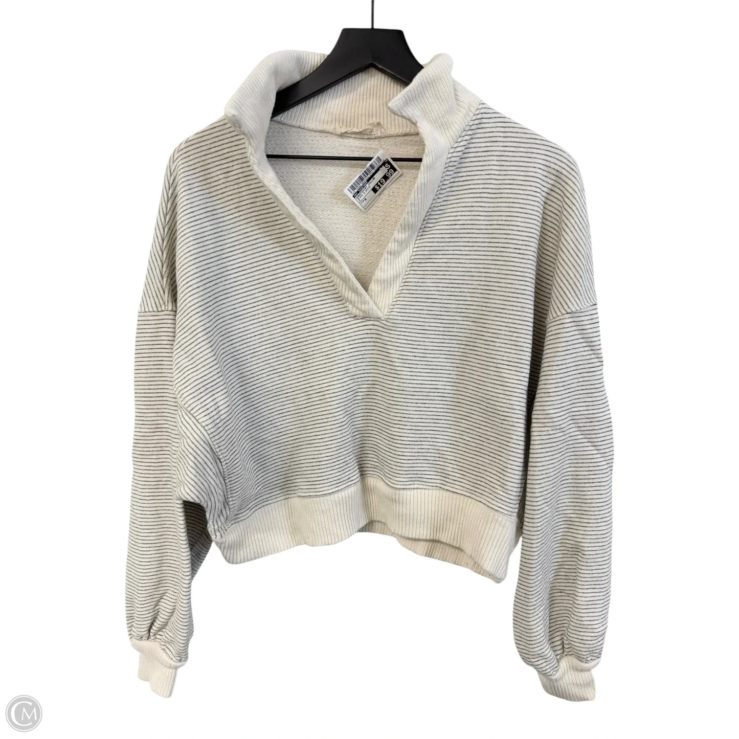 Sweatshirt Collar By By Together In Black & White, Size: M