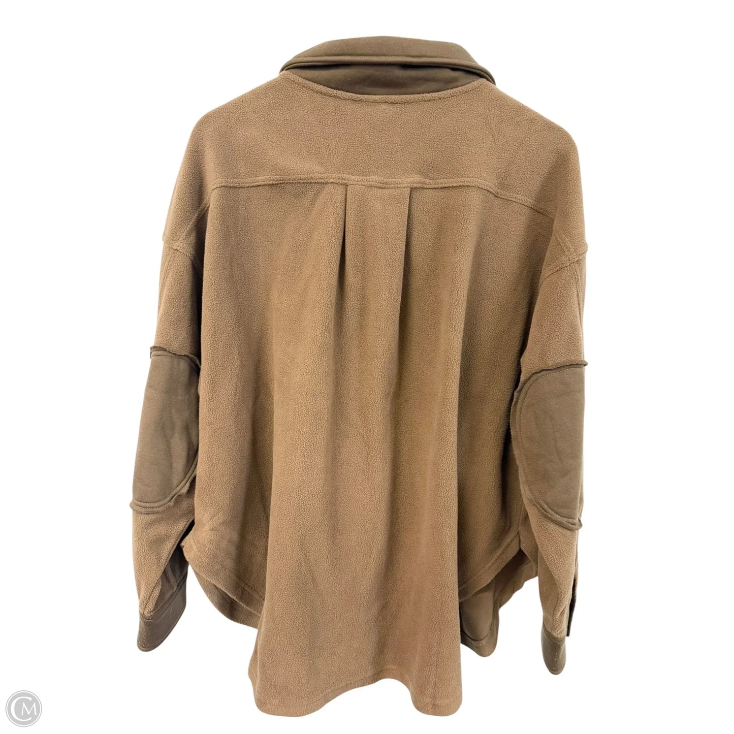Jacket Shirt By Zenana Outfitters In Brown, Size: L