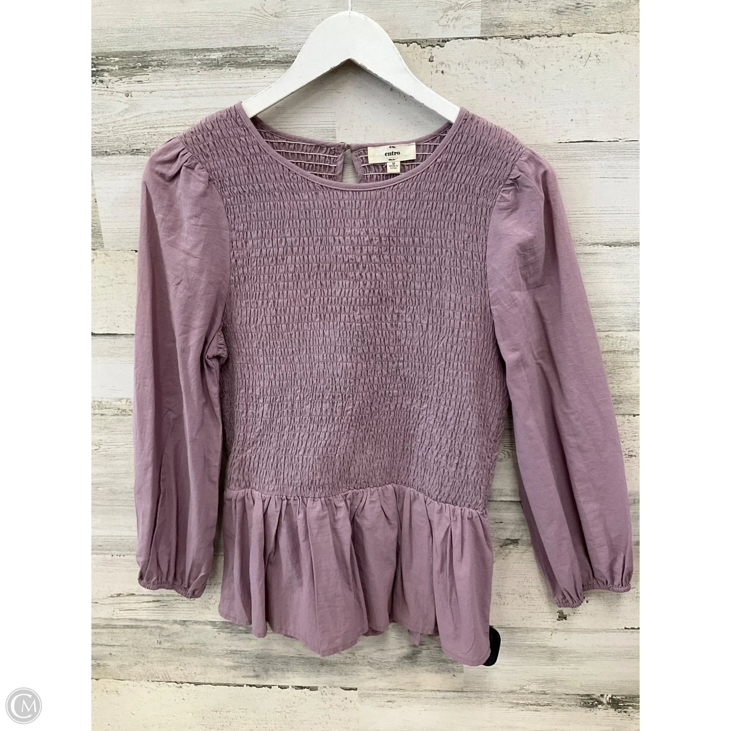 Top Long Sleeve By Entro In Purple, Size: M