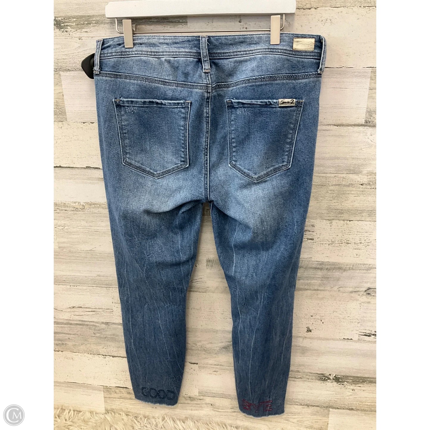 Jeans Cropped By Seven 7 In Blue Denim, Size: 12