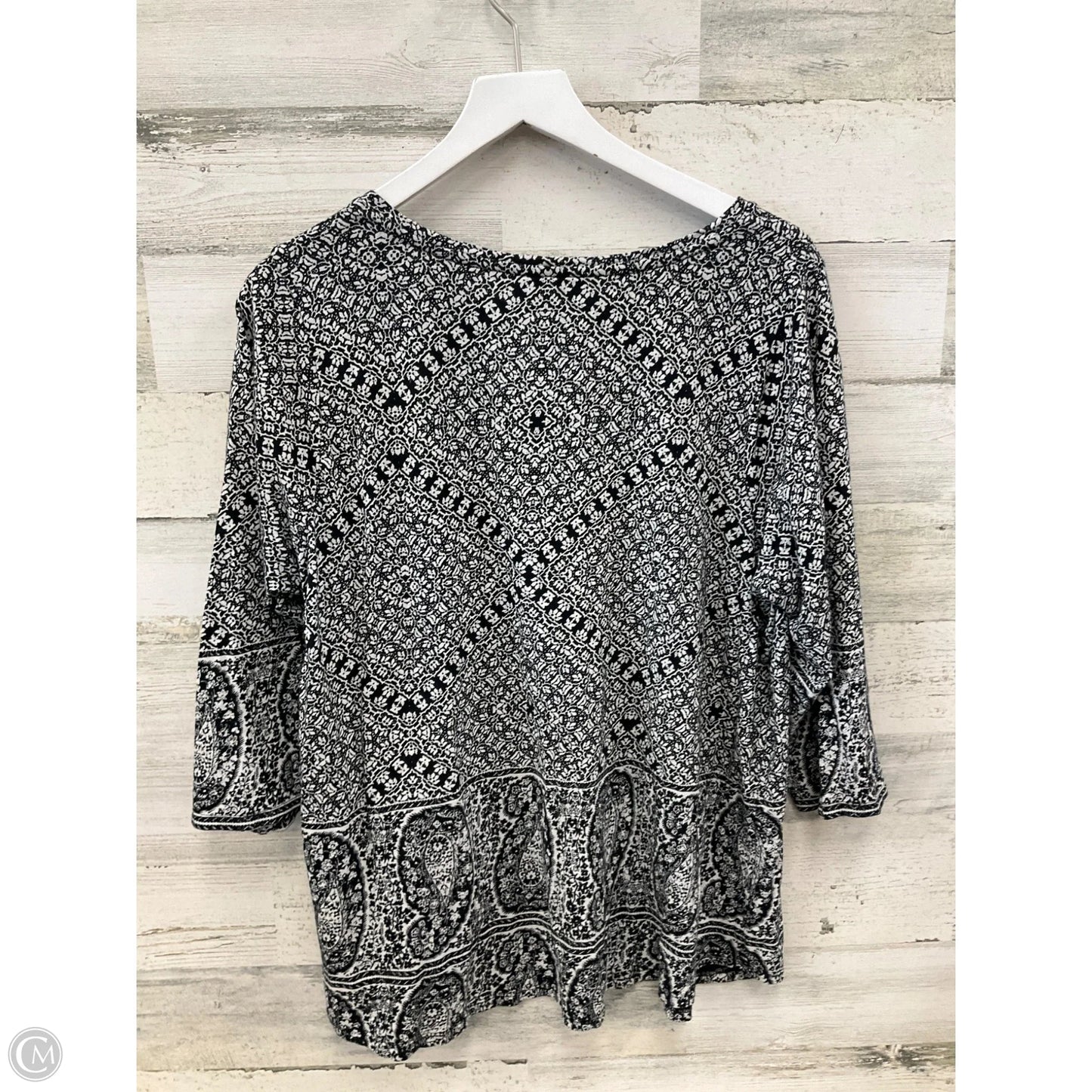 Top Long Sleeve By Lucky Brand In Black & White, Size: 1x