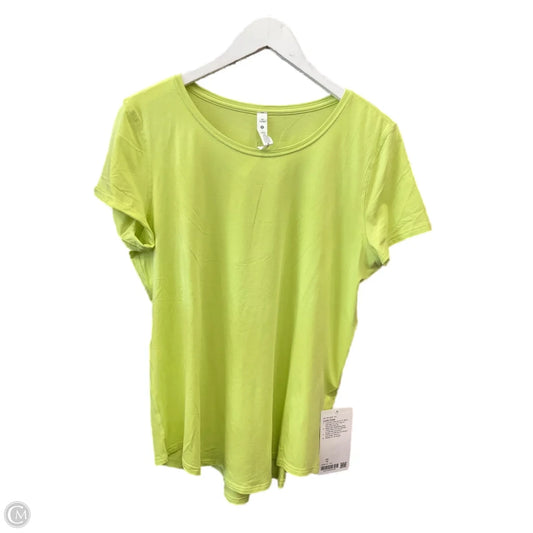 Athletic Top Short Sleeve By Lululemon In Green, Size: 10