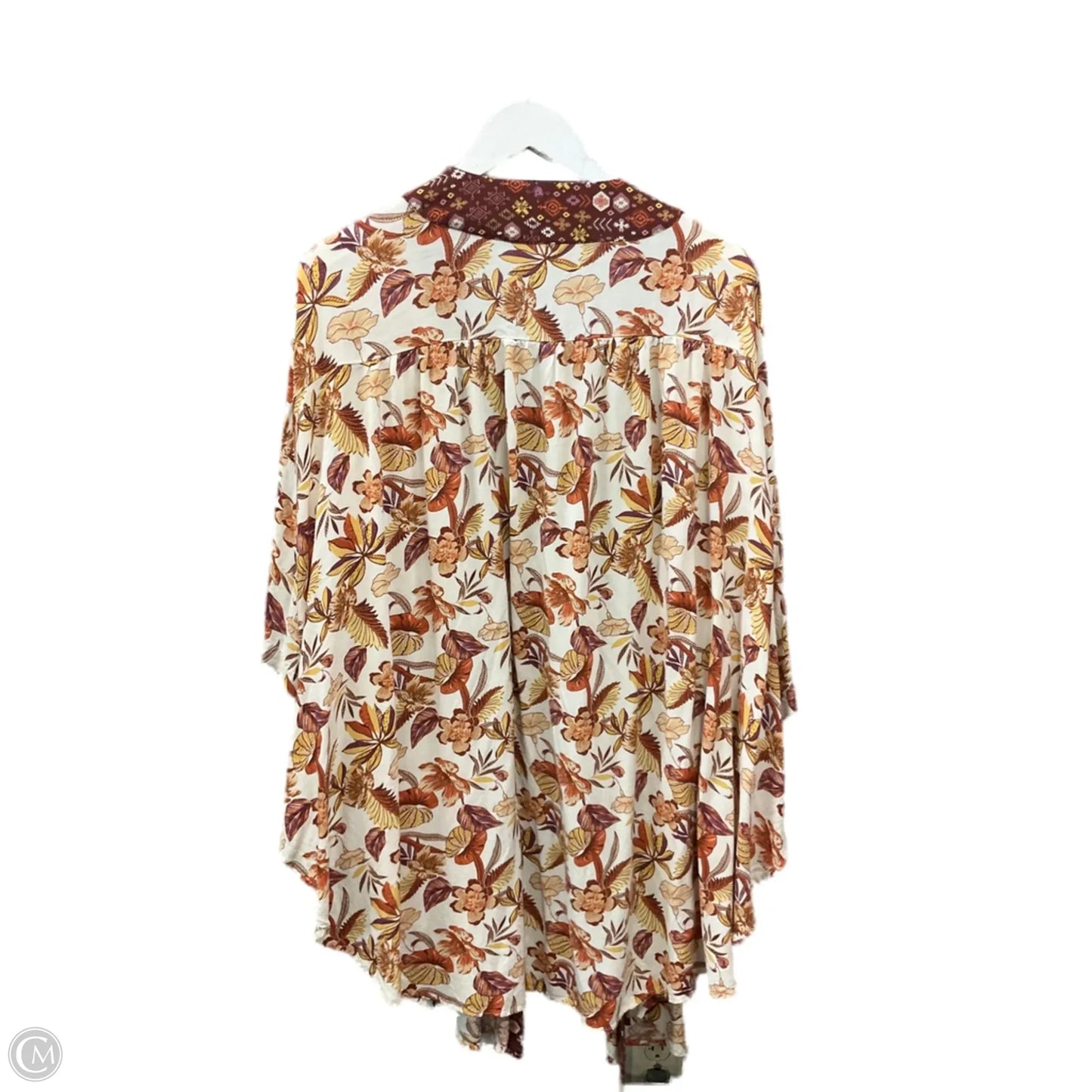 Kimono By Cato In Brown & Orange, Size: Xl