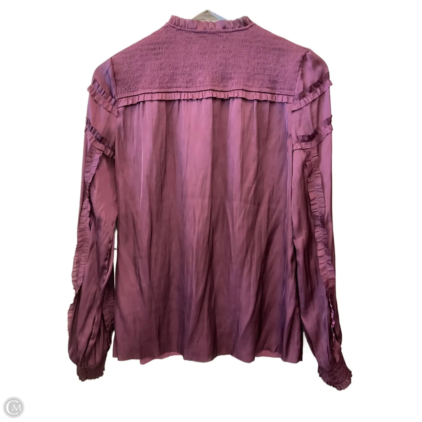 Top Long Sleeve By White House Black Market In Purple, Size: Xs