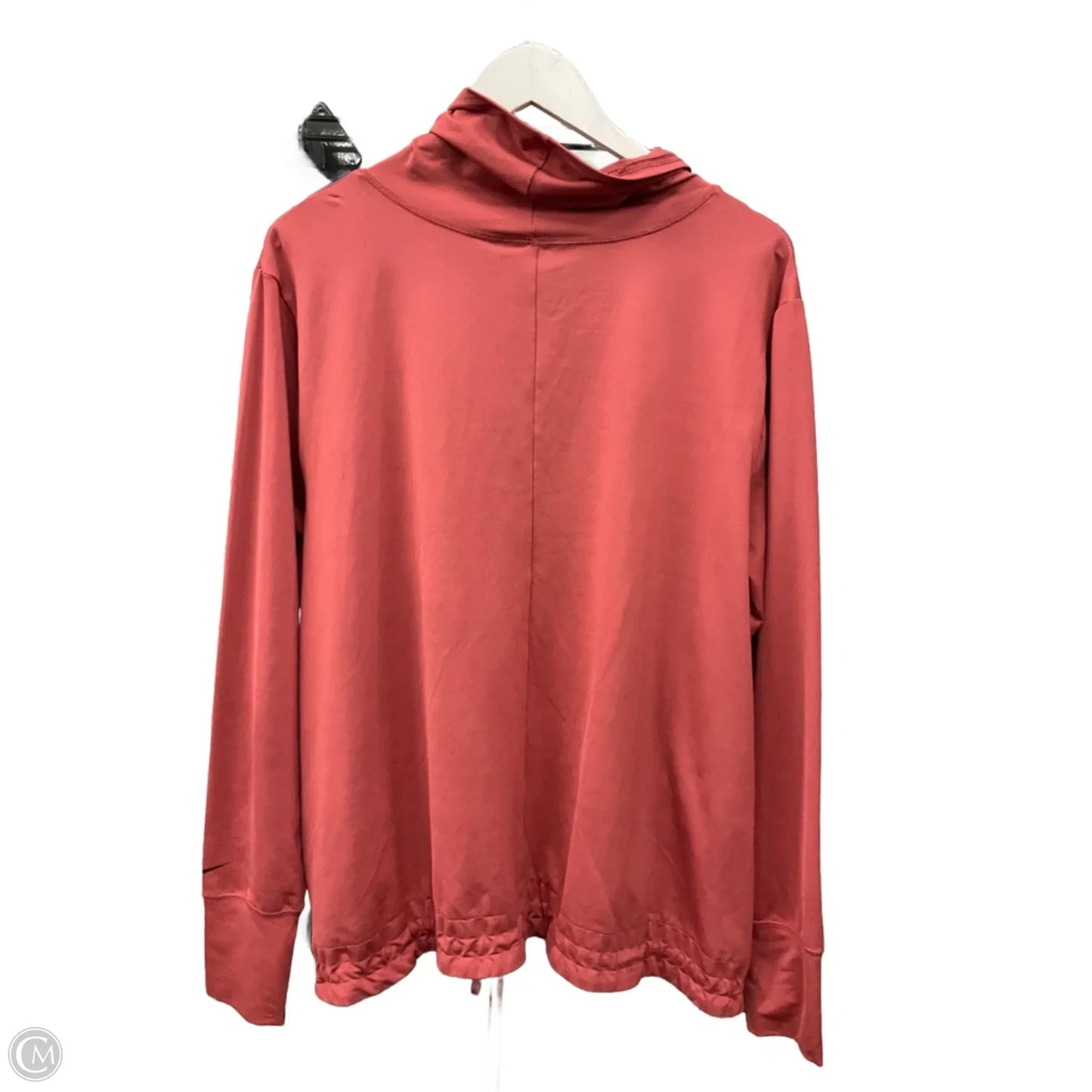 Athletic Top Long Sleeve Collar By Nike Apparel In Orange, Size: 1x