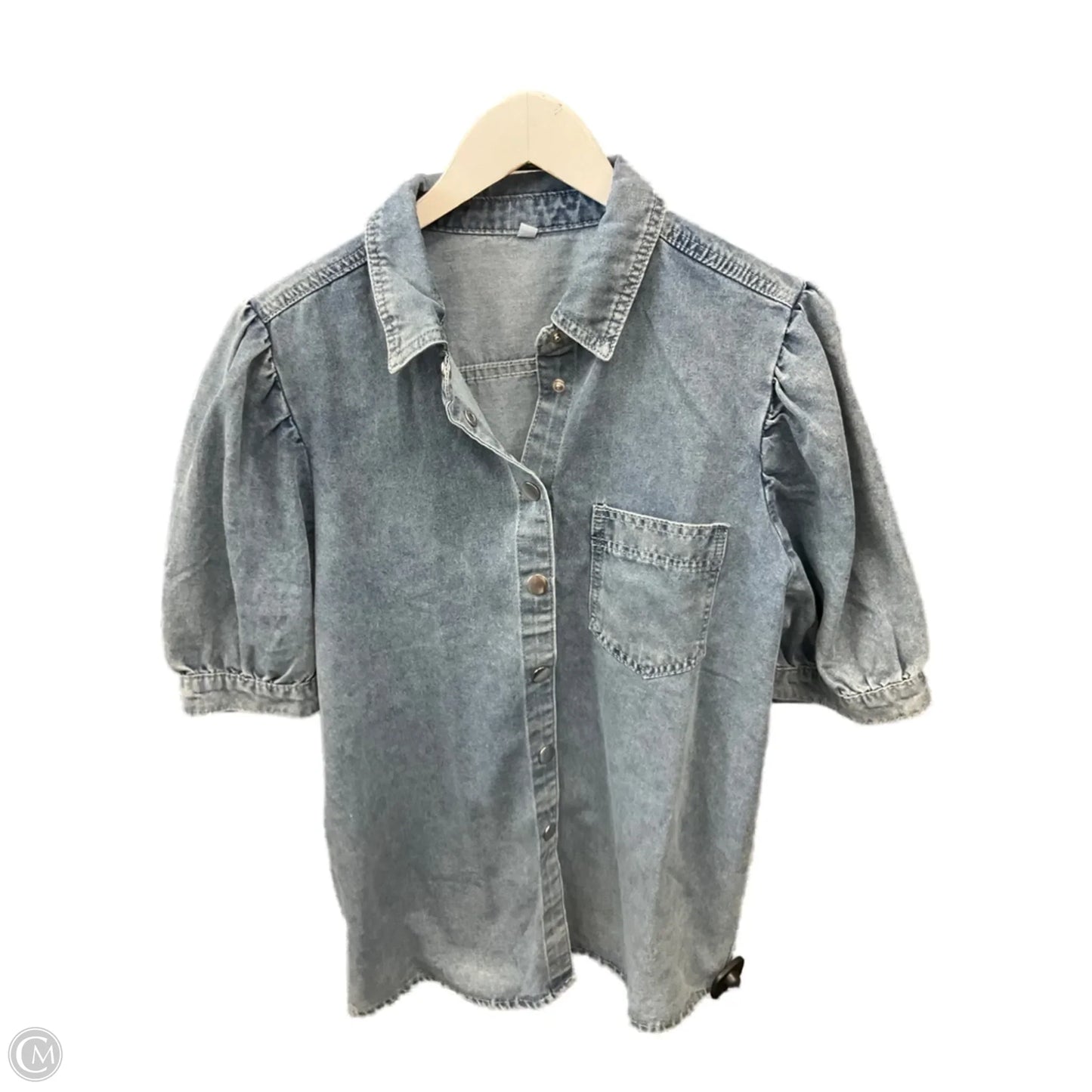 Top Short Sleeve By Clothes Mentor In Blue Denim, Size: S