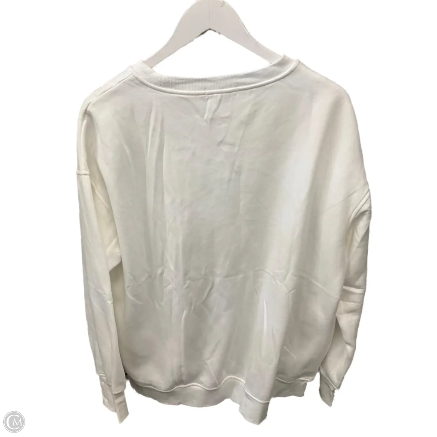 Sweatshirt Crewneck By Clothes Mentor In White, Size: L