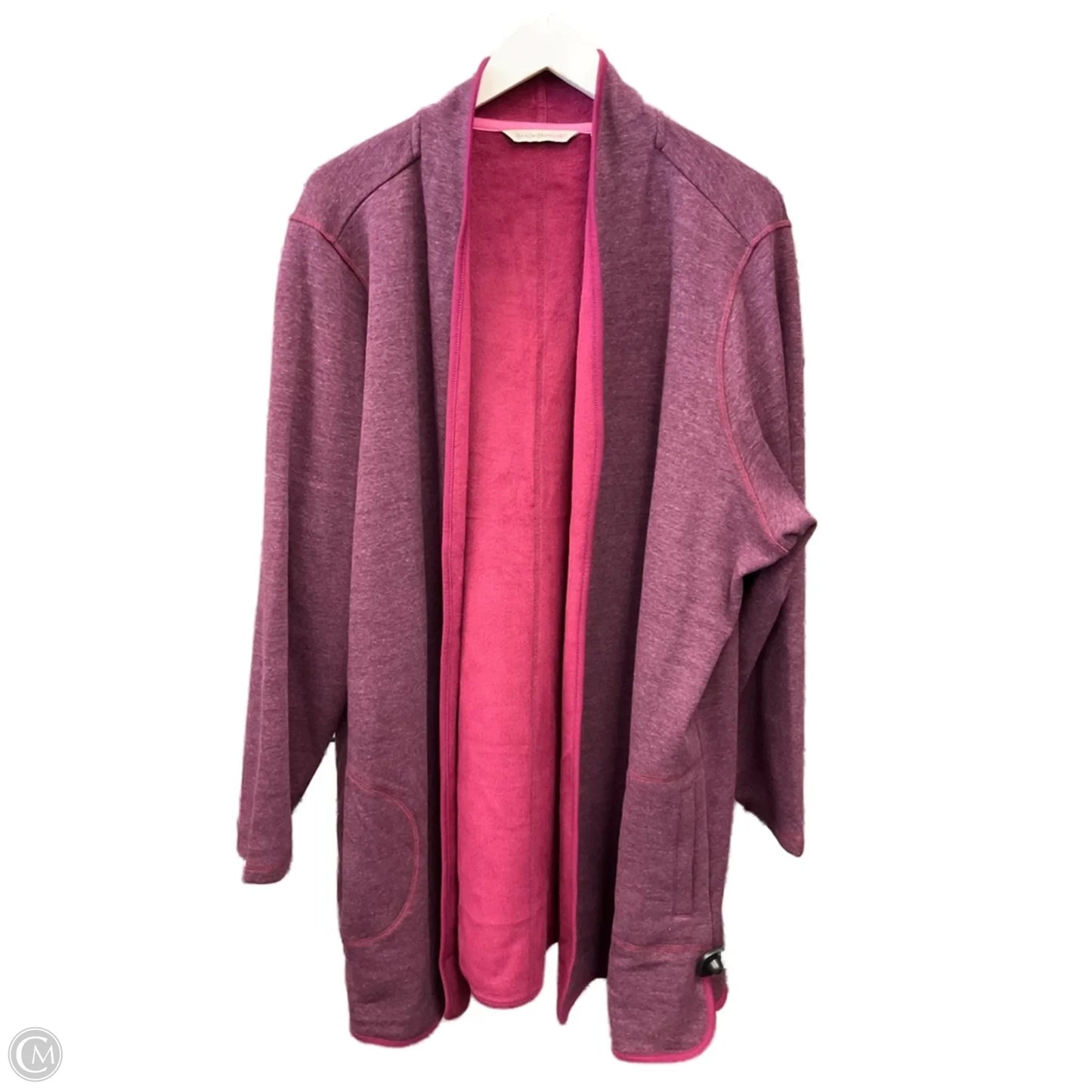 Cardigan By Isaac Mizrahi Live Qvc In Maroon, Size: 3x