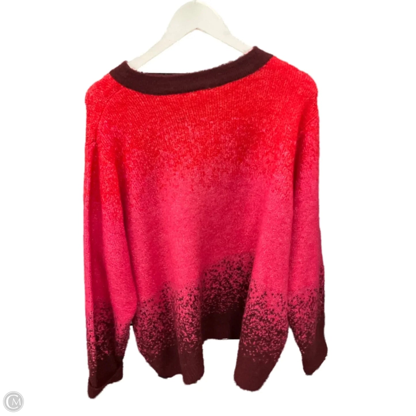 Sweater Cardigan By Logo In Pink, Size: 3x