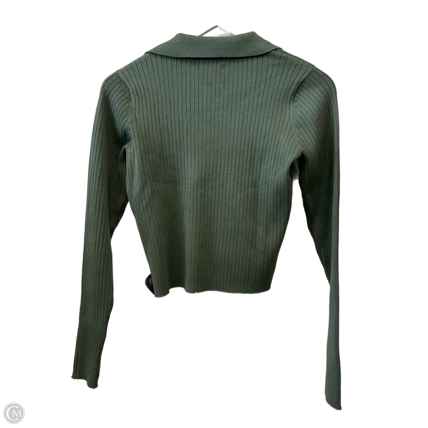Top Long Sleeve By Calvin Klein In Green, Size: M
