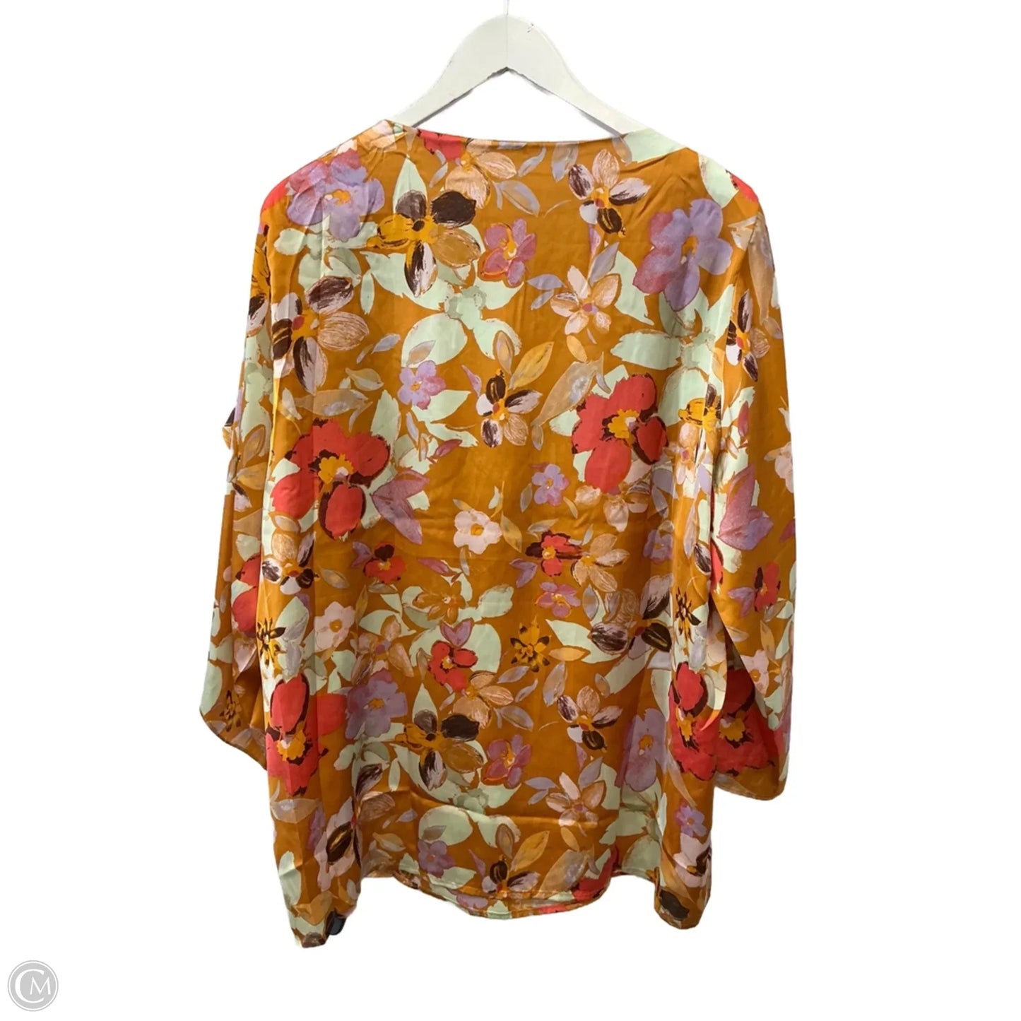 Top Short Sleeve By Emily Wonder In Gold, Size: 2x