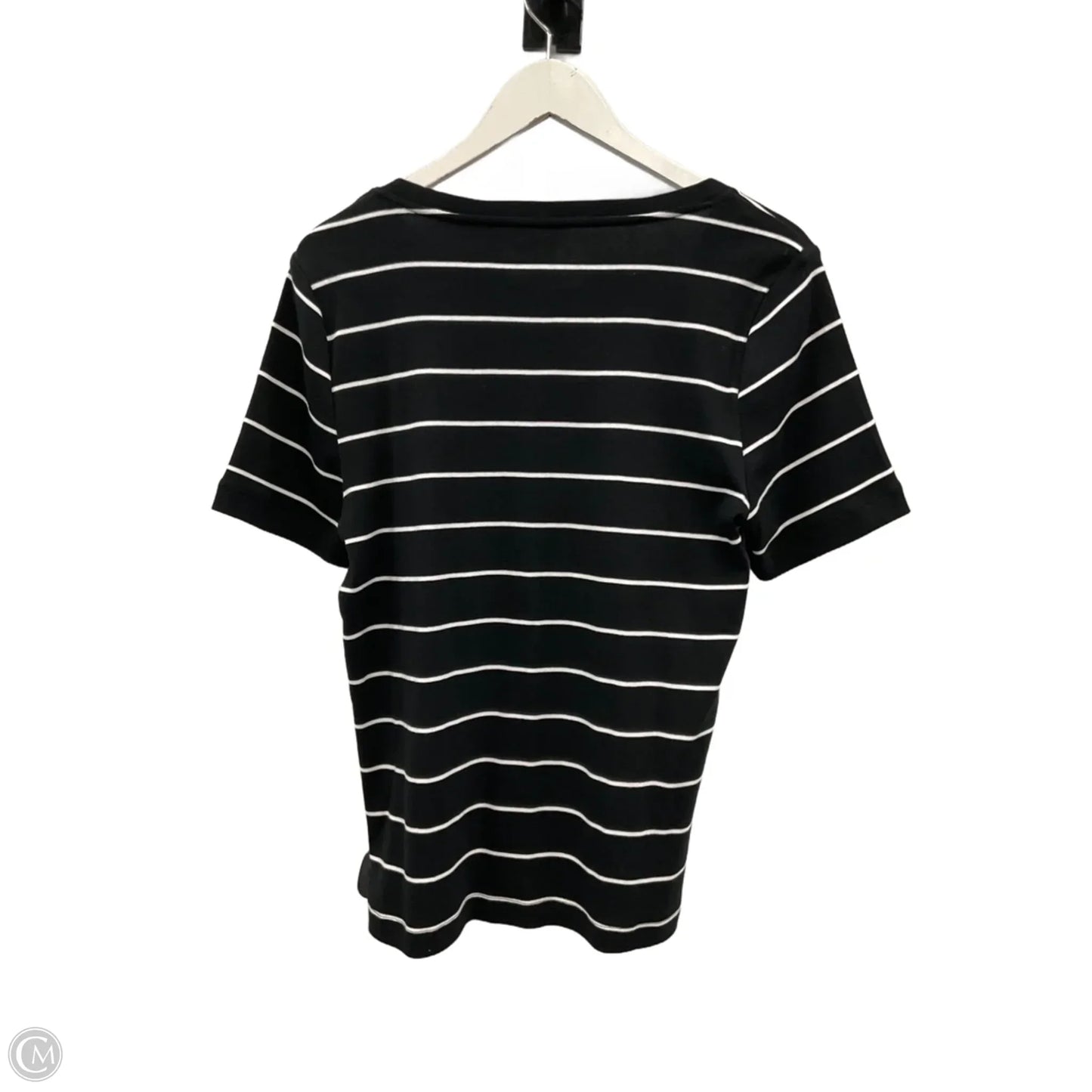 Top Short Sleeve By Loft In Black & White, Size: Xl