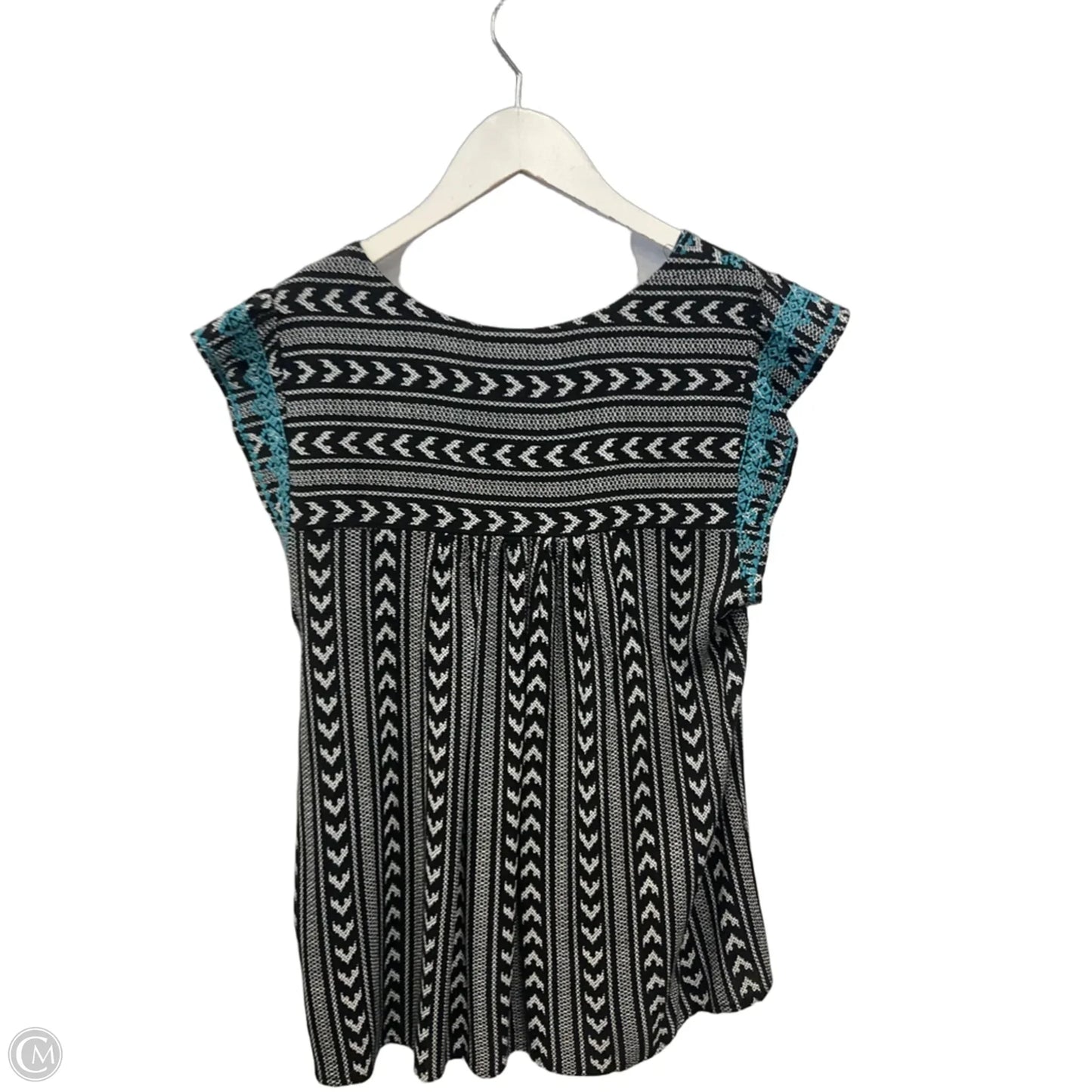 Top Short Sleeve By Savanna Jane In Black & Blue, Size: S