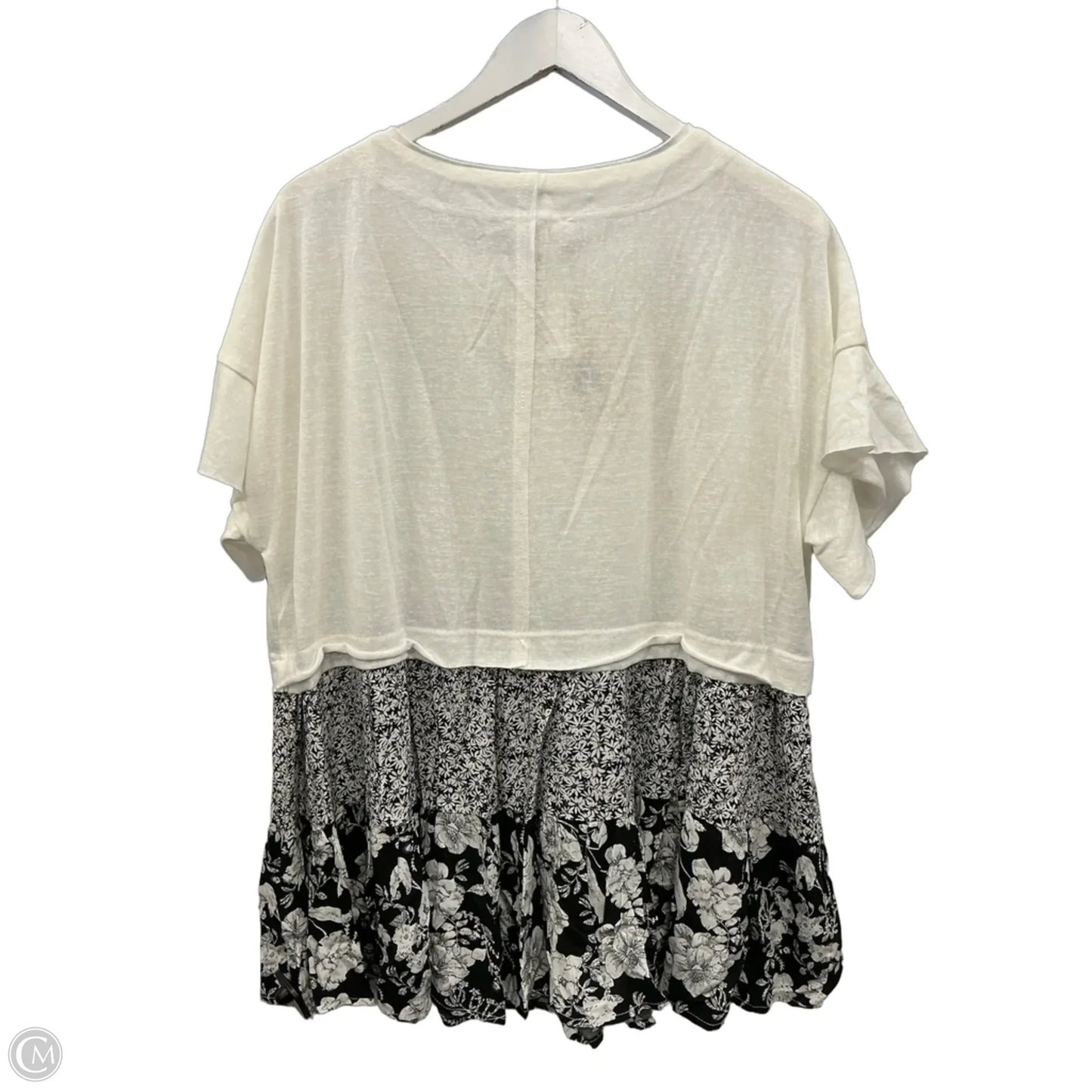 Top Short Sleeve By Easel In Black & White, Size: S